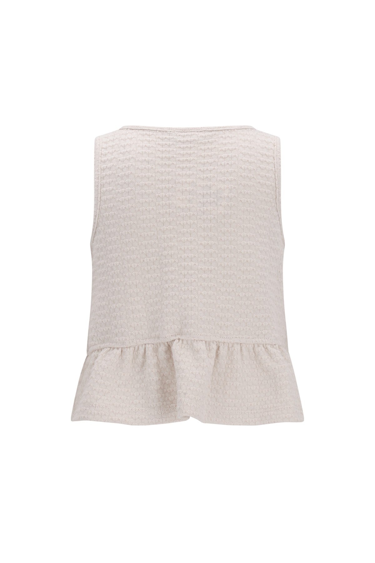 Eleah Flo girls knitted peplum top with button closure