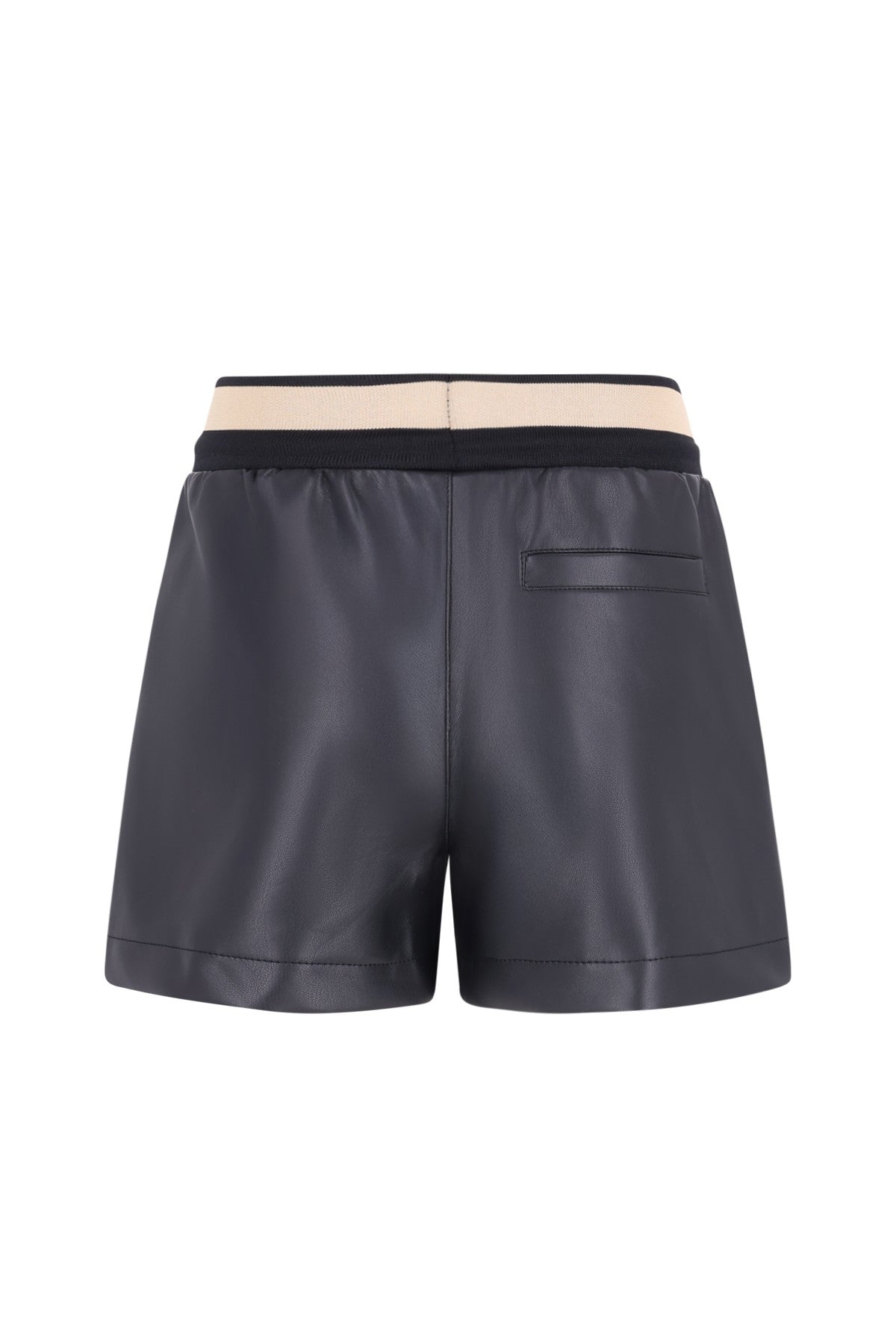 Faylinn faux leather short with fancy jacquard rib WB
