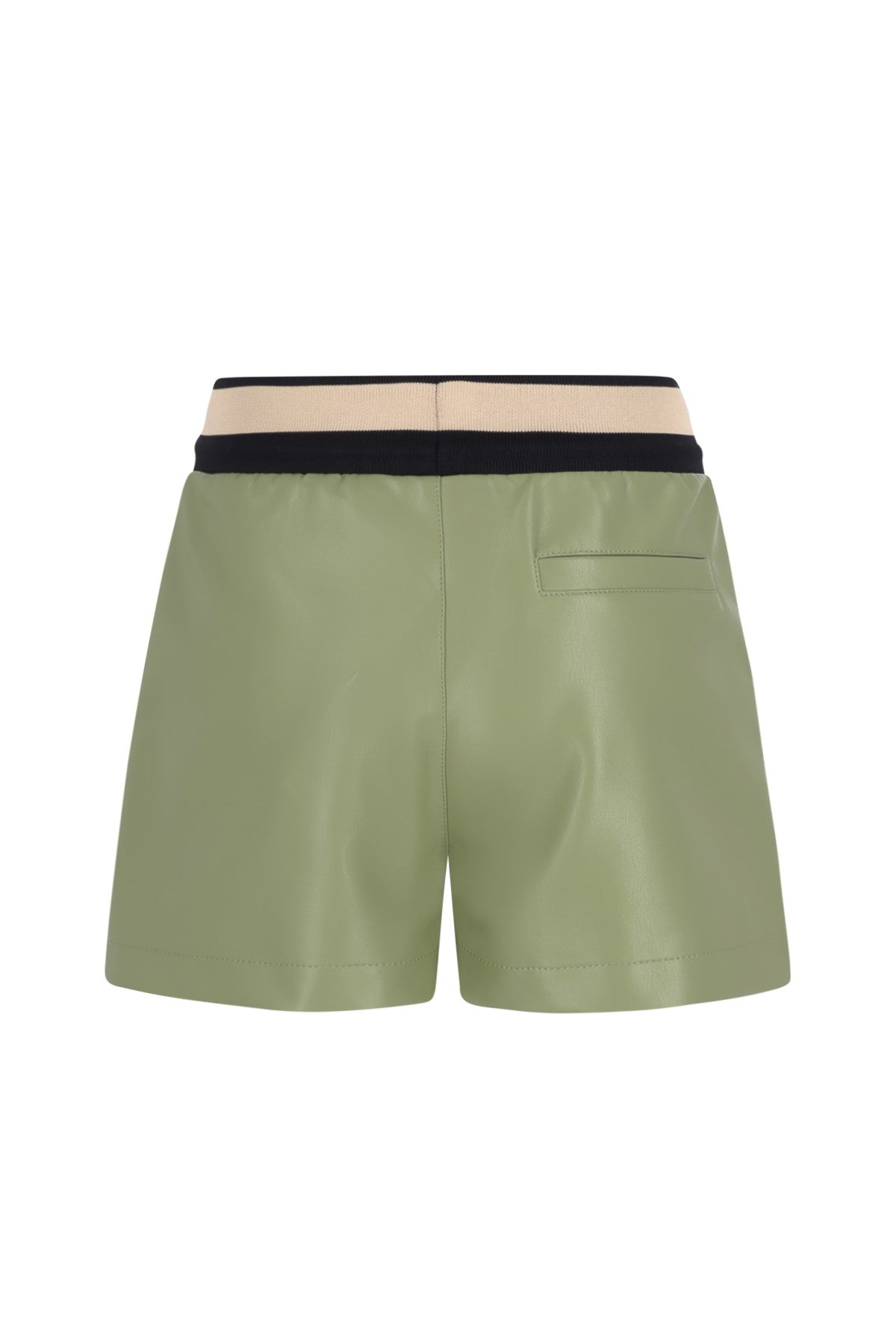 Faylinn faux leather short with fancy jacquard rib WB