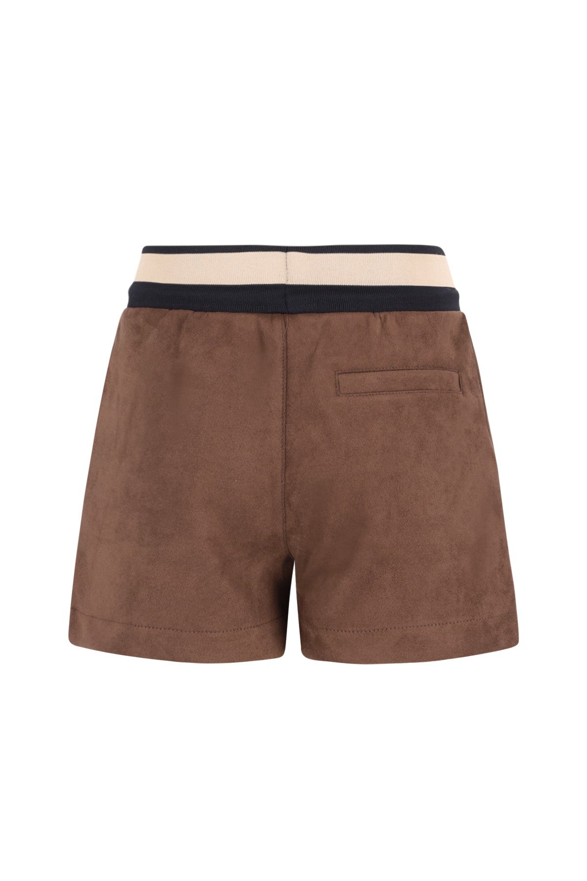 Faylinn faux leather short with fancy jacquard rib WB