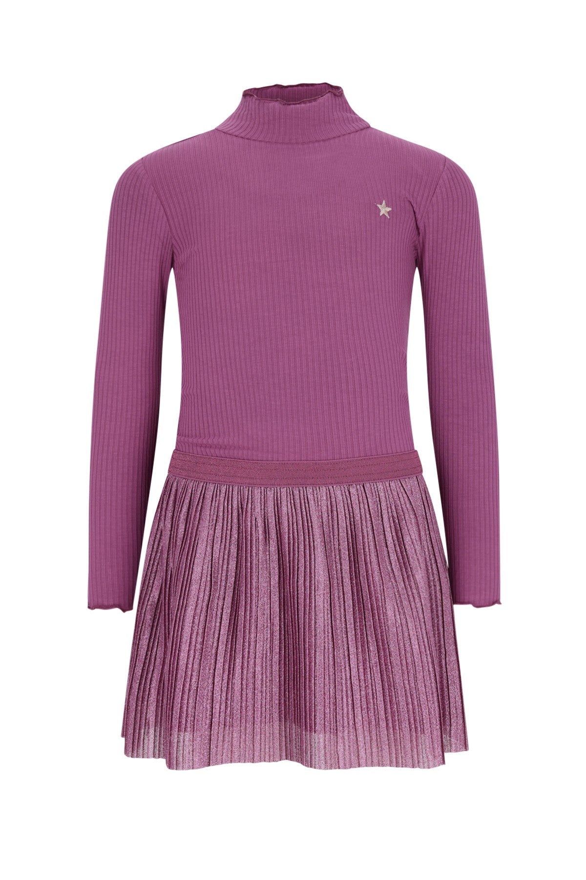 Miley combi dress with plisse glitter skirt