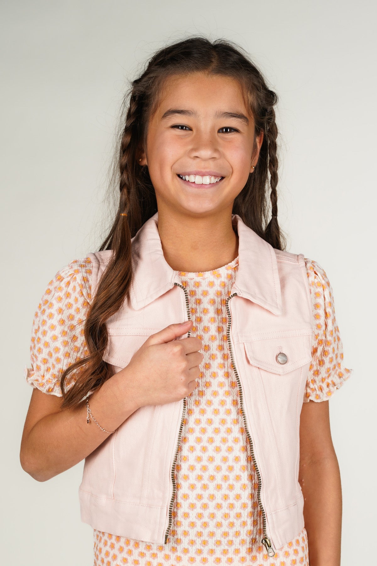 VALERY pink denim gilet