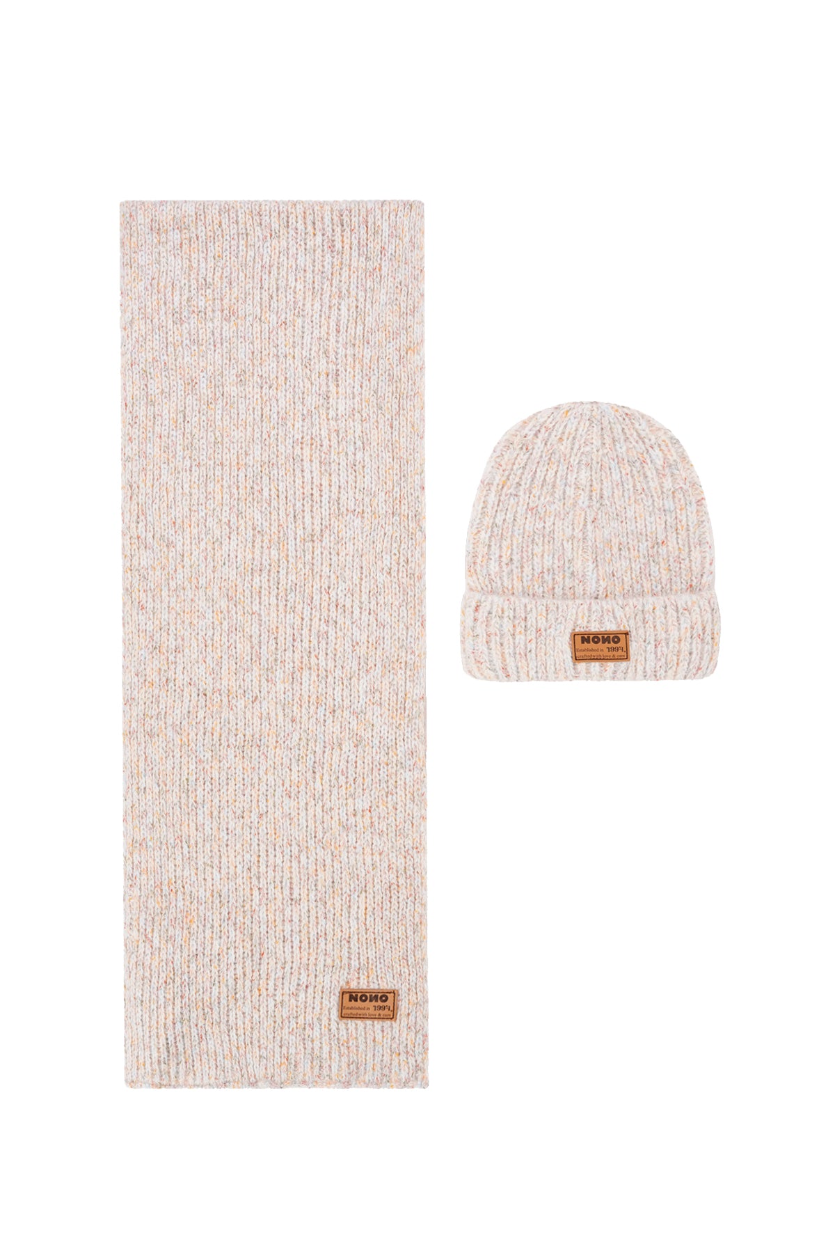 Raya Melange Knitted Scarf+ Hat set