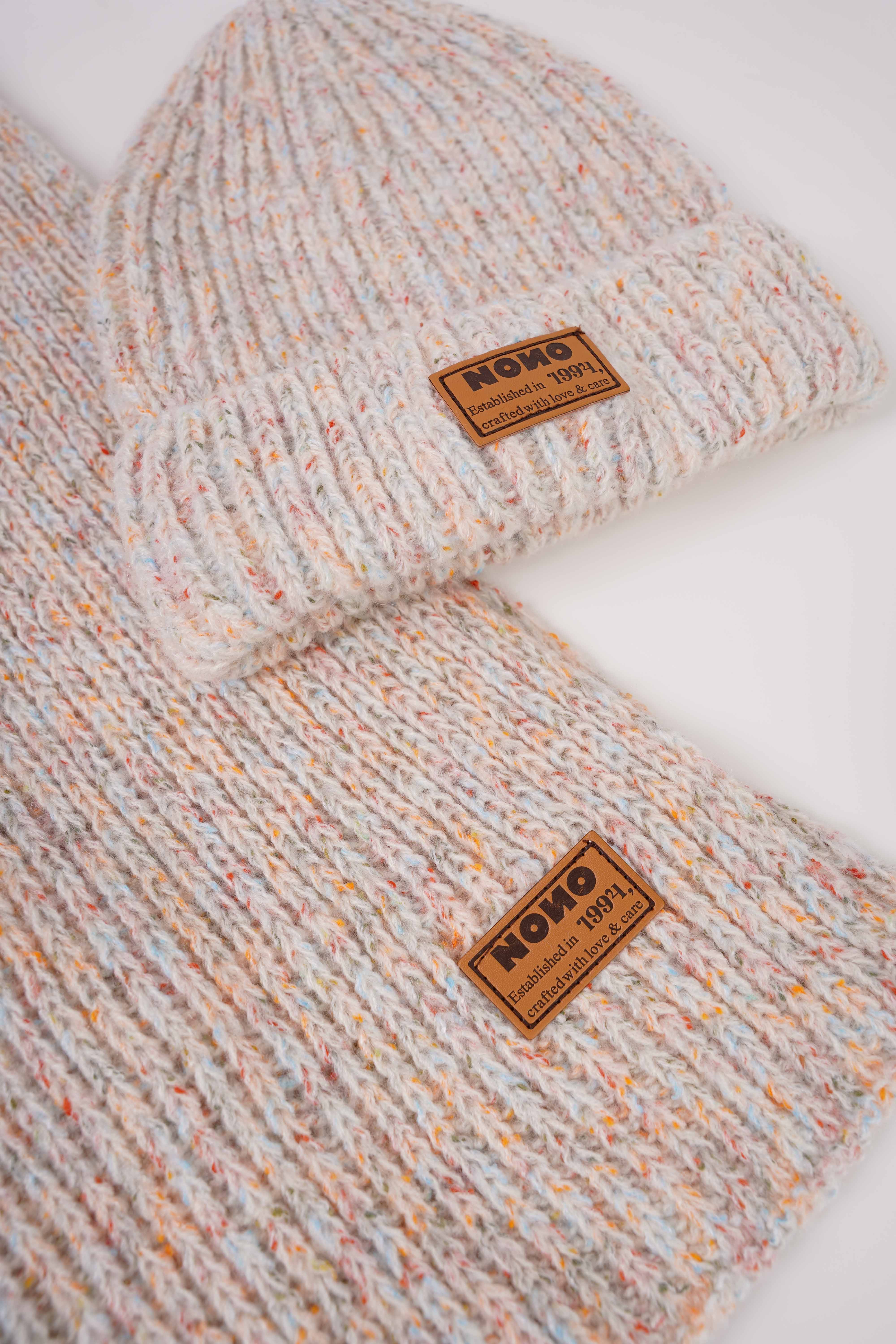 Raya Melange Knitted Scarf+ Hat set