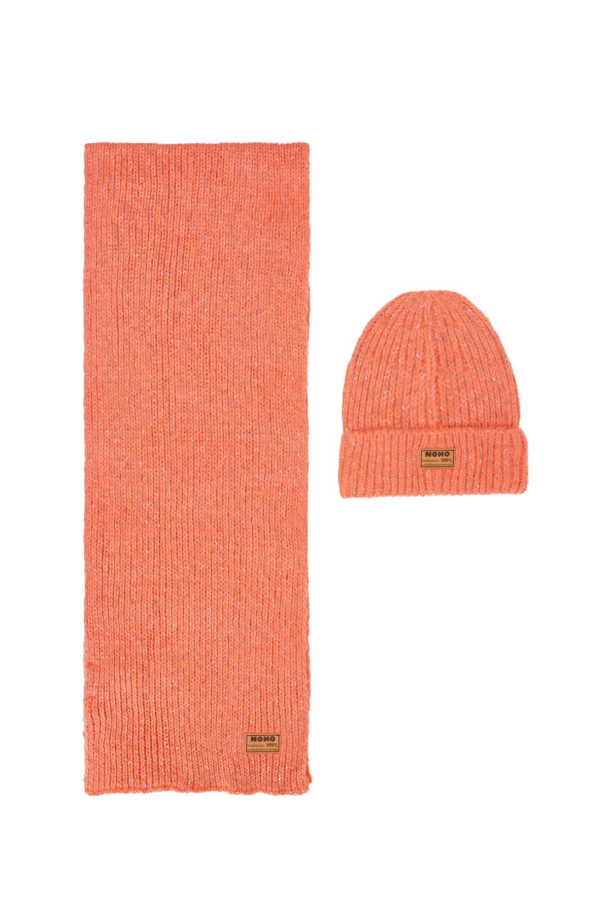 Raya Melange Knitted Scarf+ Hat set