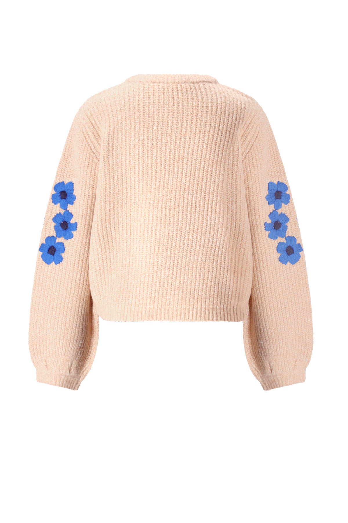Kem Melange Knitted Sweater with Flower embro