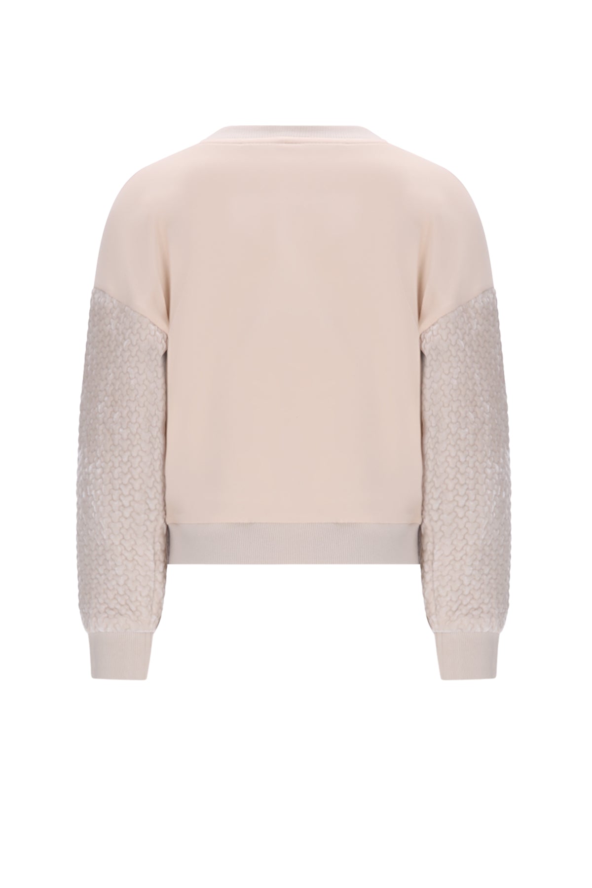 Konono Sweater with velvet contrast sleeves