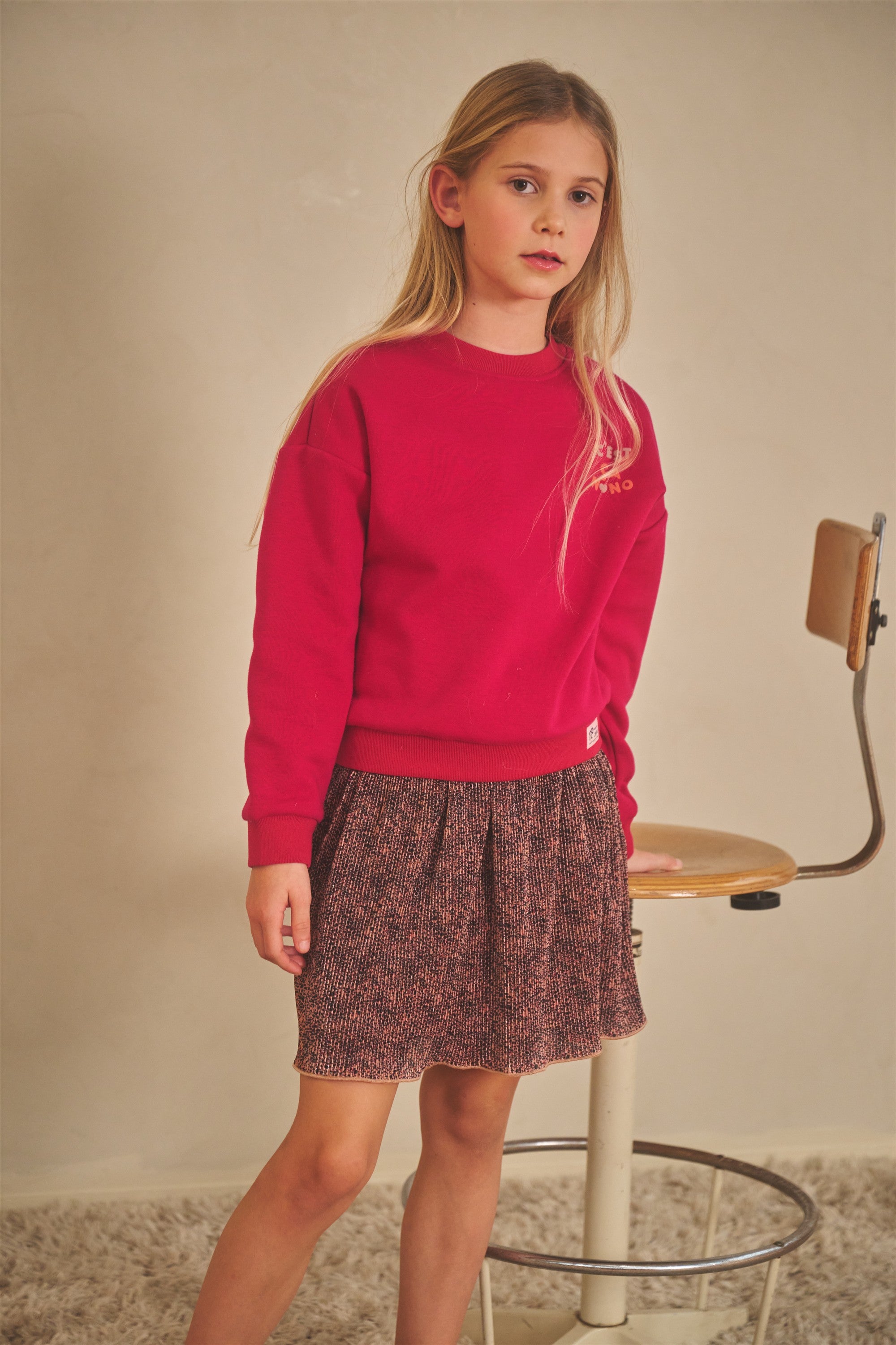 Nele AOP Leopard Plissee Skirt