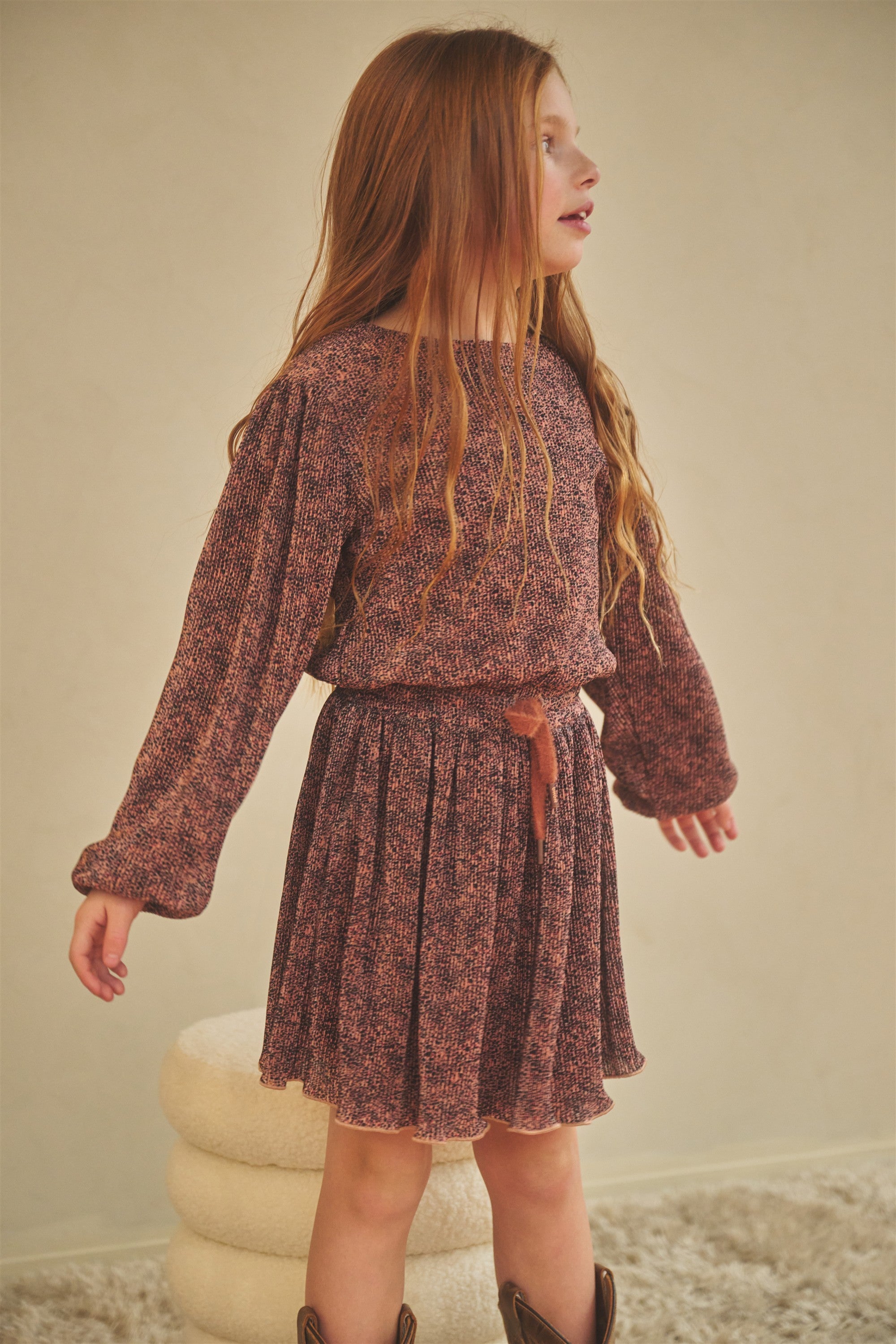 Miron AOP Leopard Plissee Dress