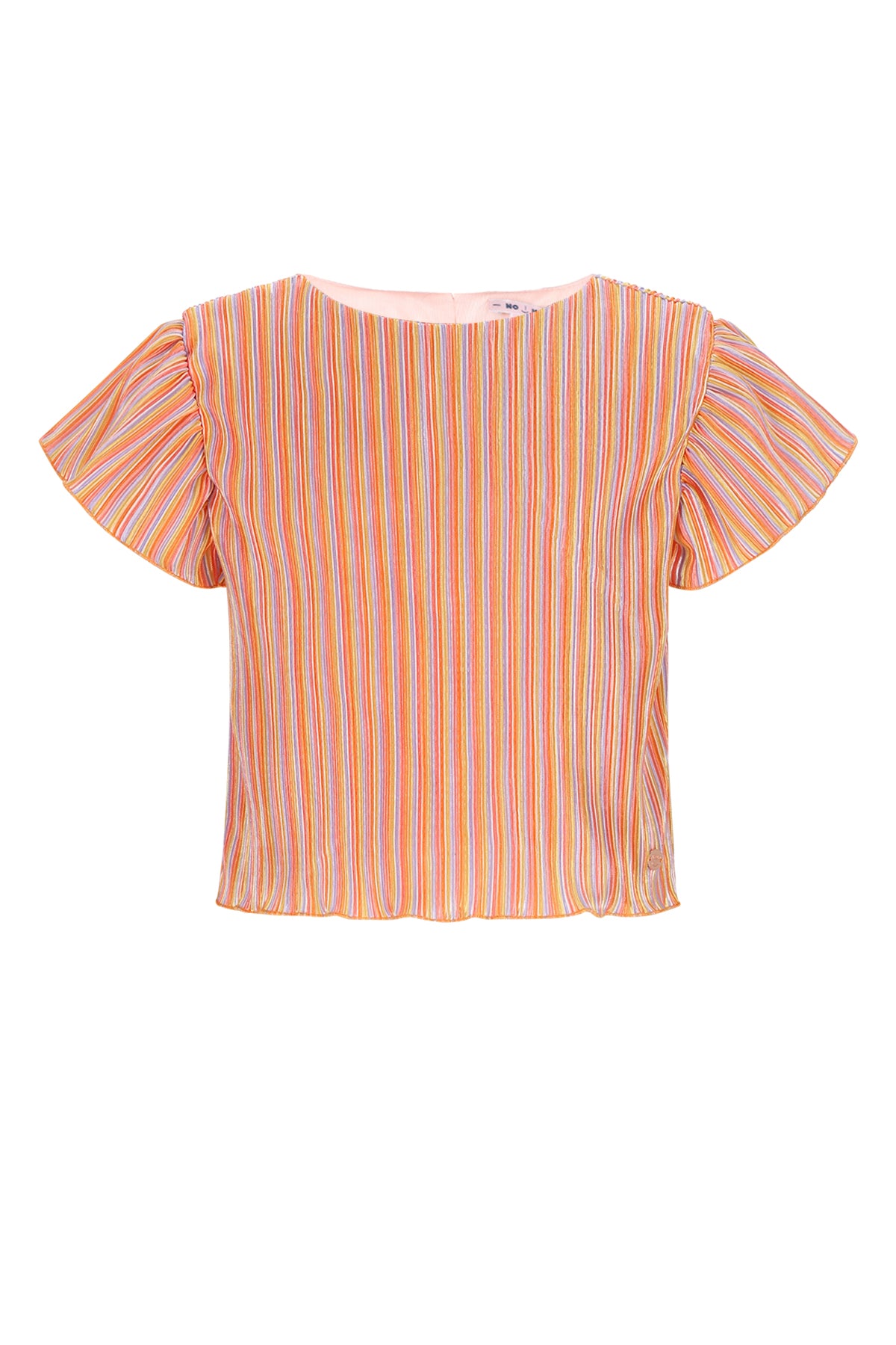 Tiana Striped Plissee top with buttons