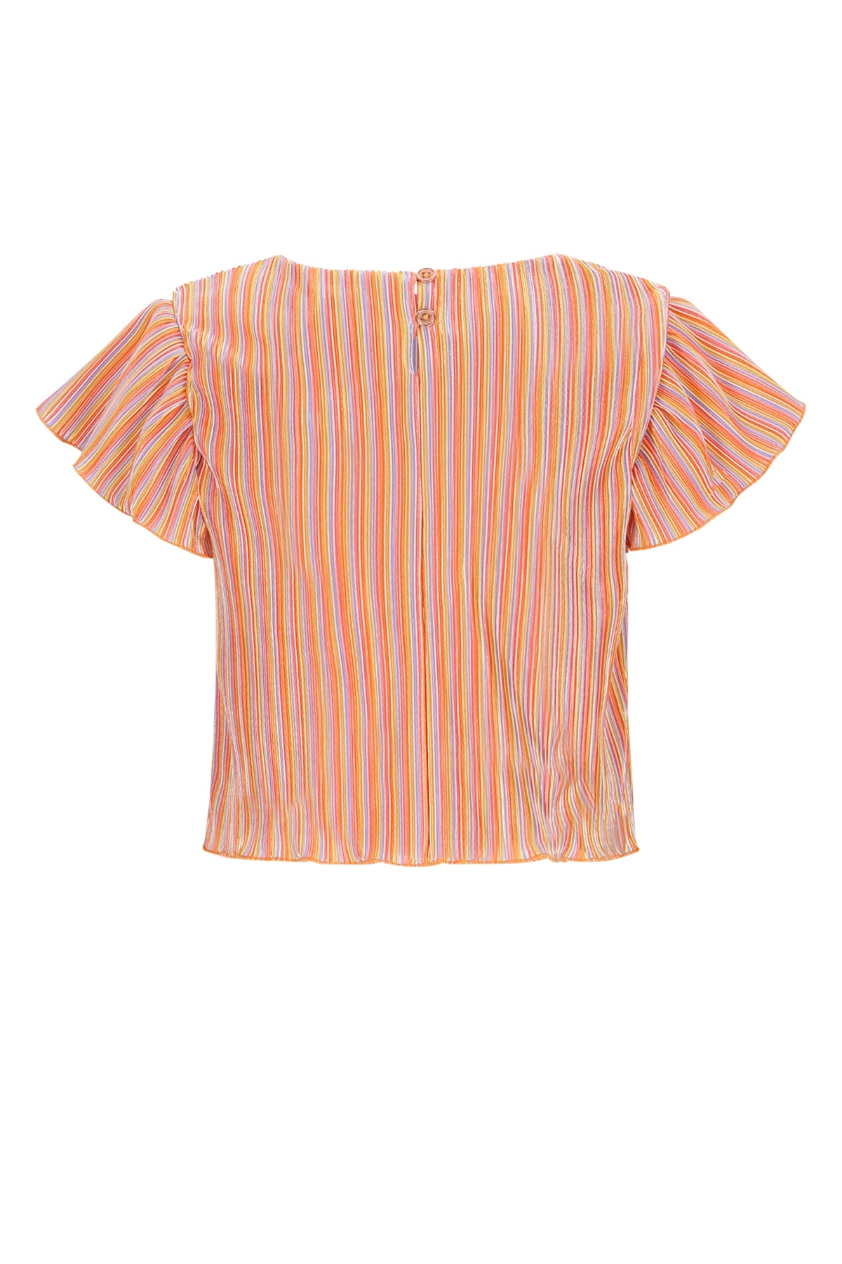 Tiana Striped Plissee top with buttons