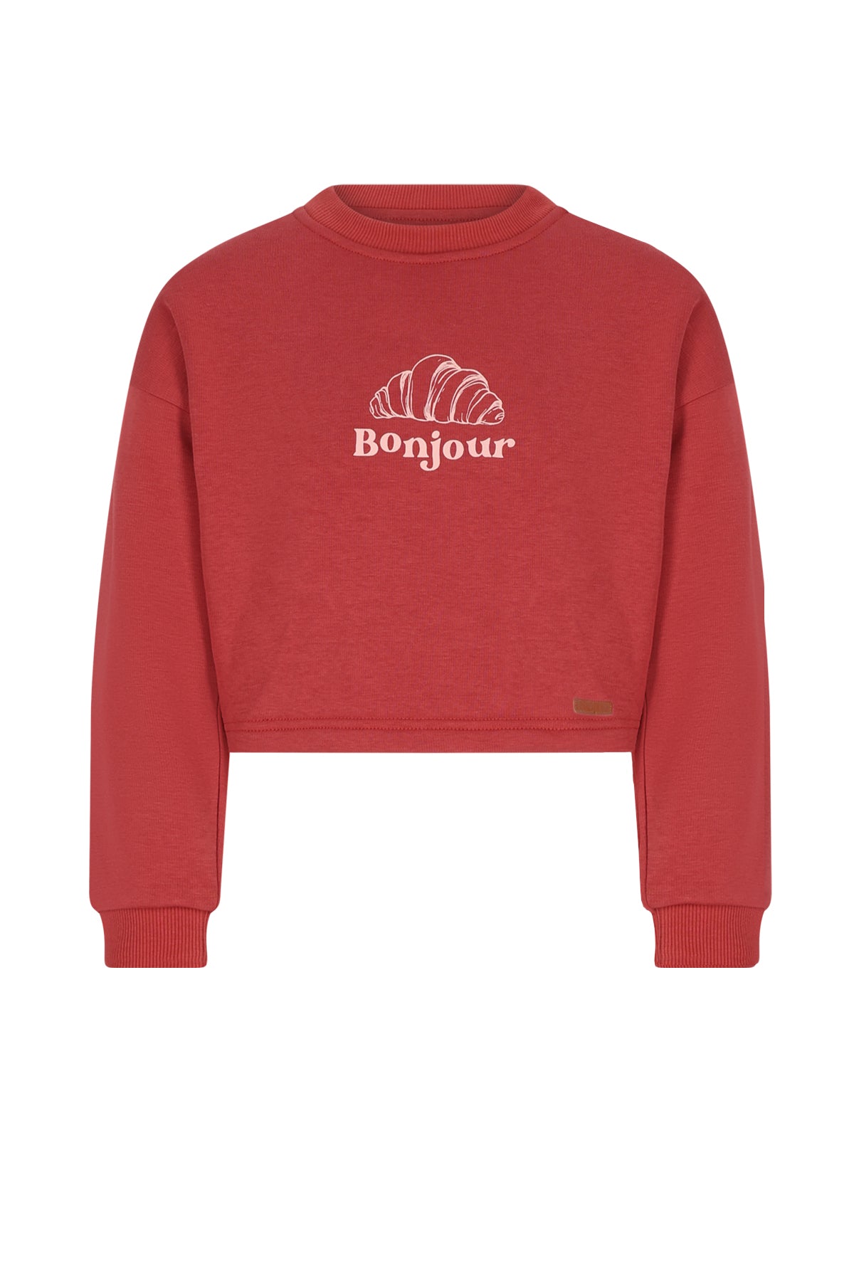 Kuya soft furry cropped sweater Croissant print