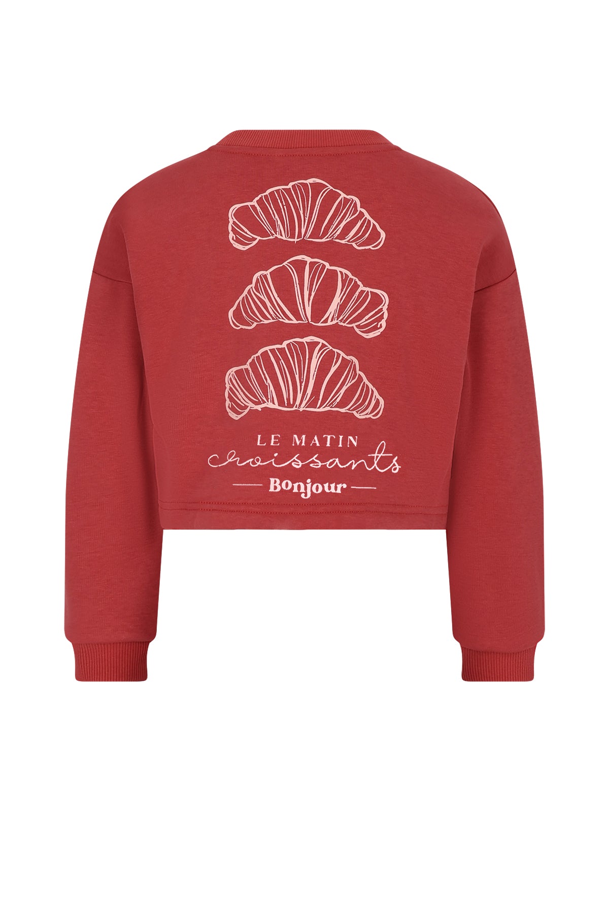 Kuya soft furry cropped sweater Croissant print