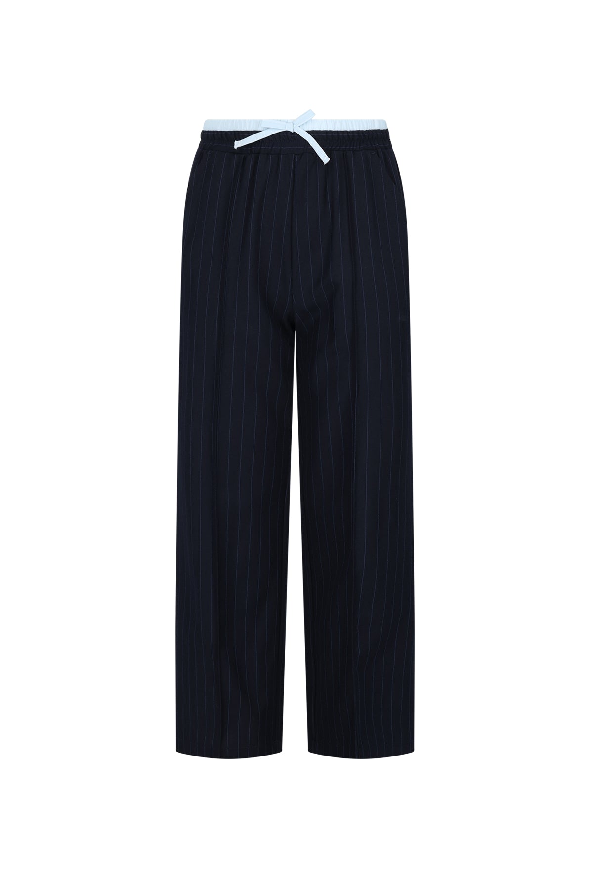 Sarah Pinstripe Pants with contrast waistband