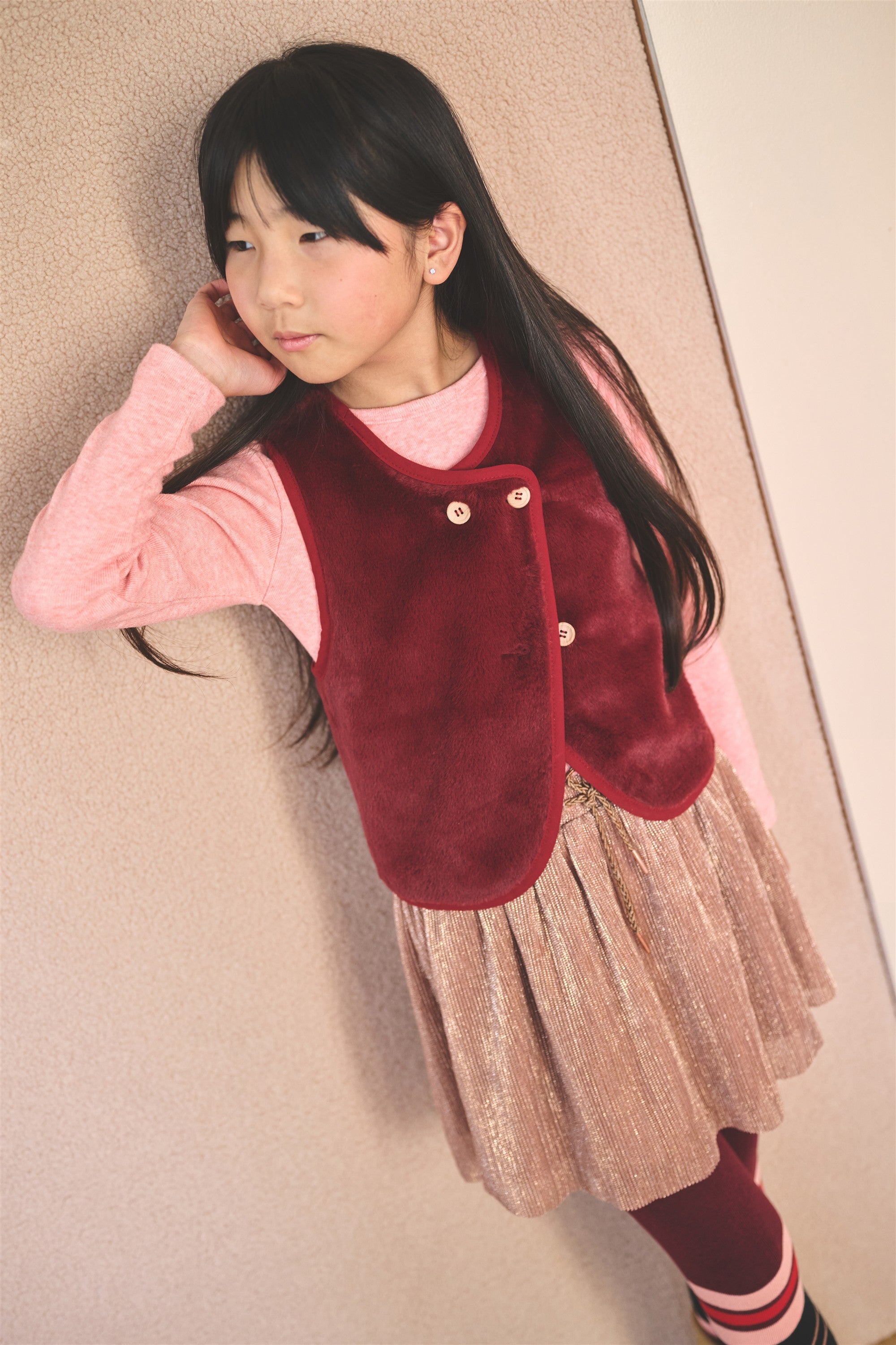 Nele Foil Plisse Skirt