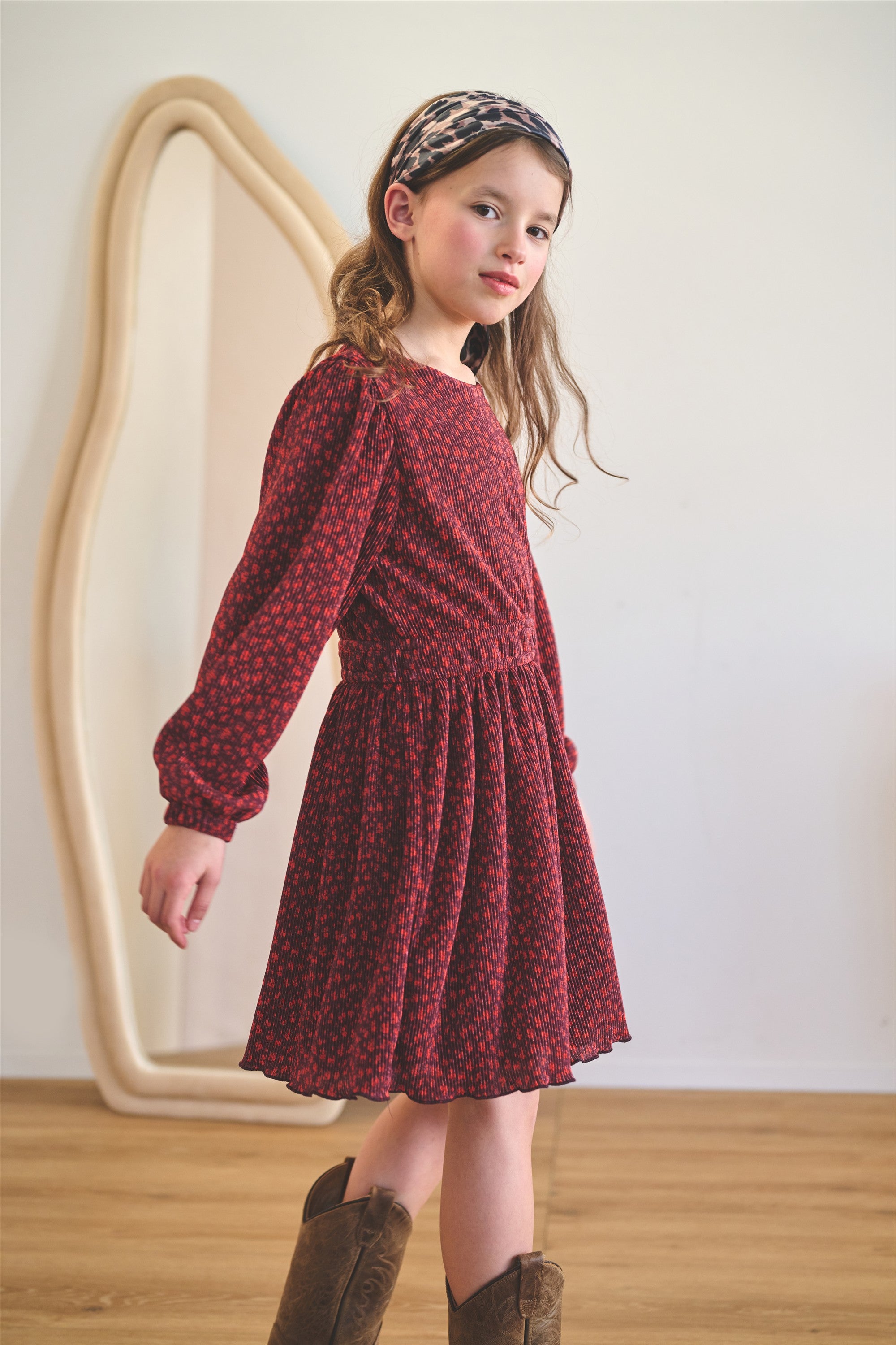 Mamai Autumn Flower Plissee Dress
