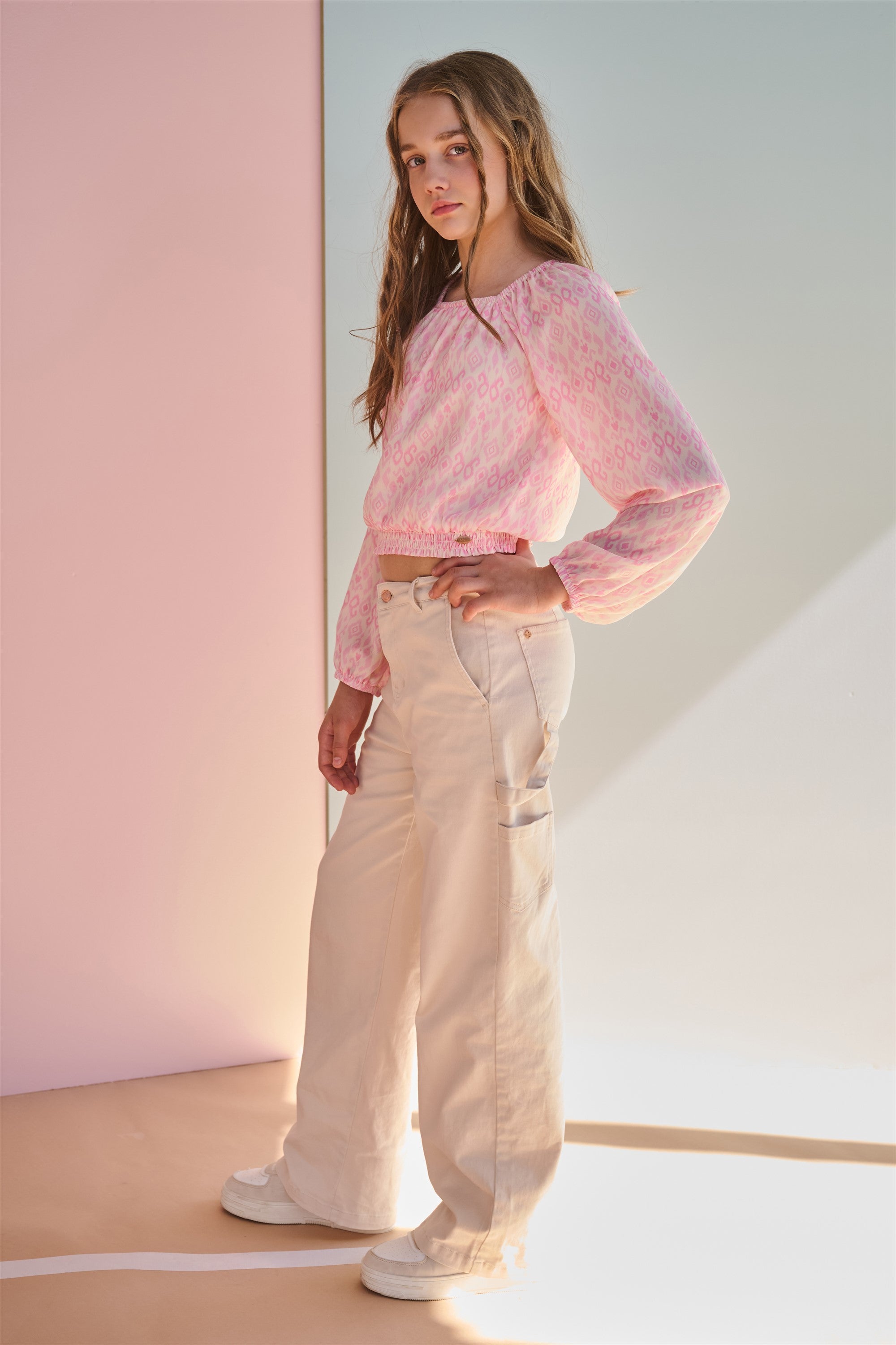 Timara Cropped Blouse Roze