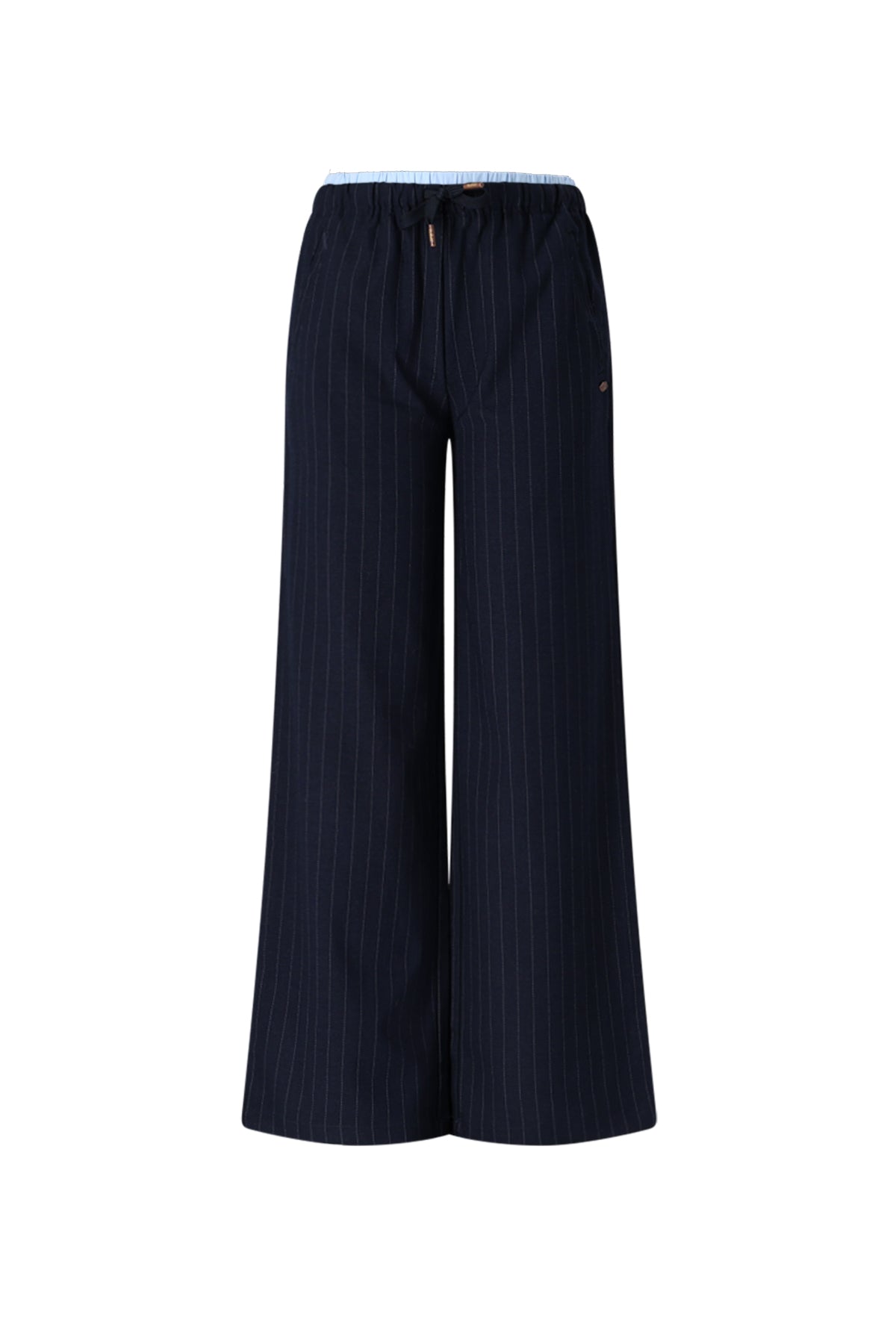 Sub Krijtstreep Broek DonkerBlauw