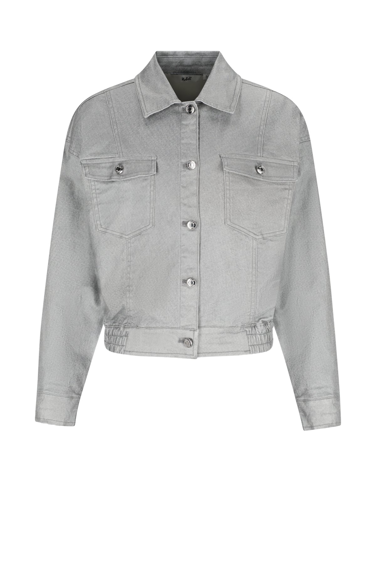 Boaz Oversized Grey Denim Jacket with Foil Coating