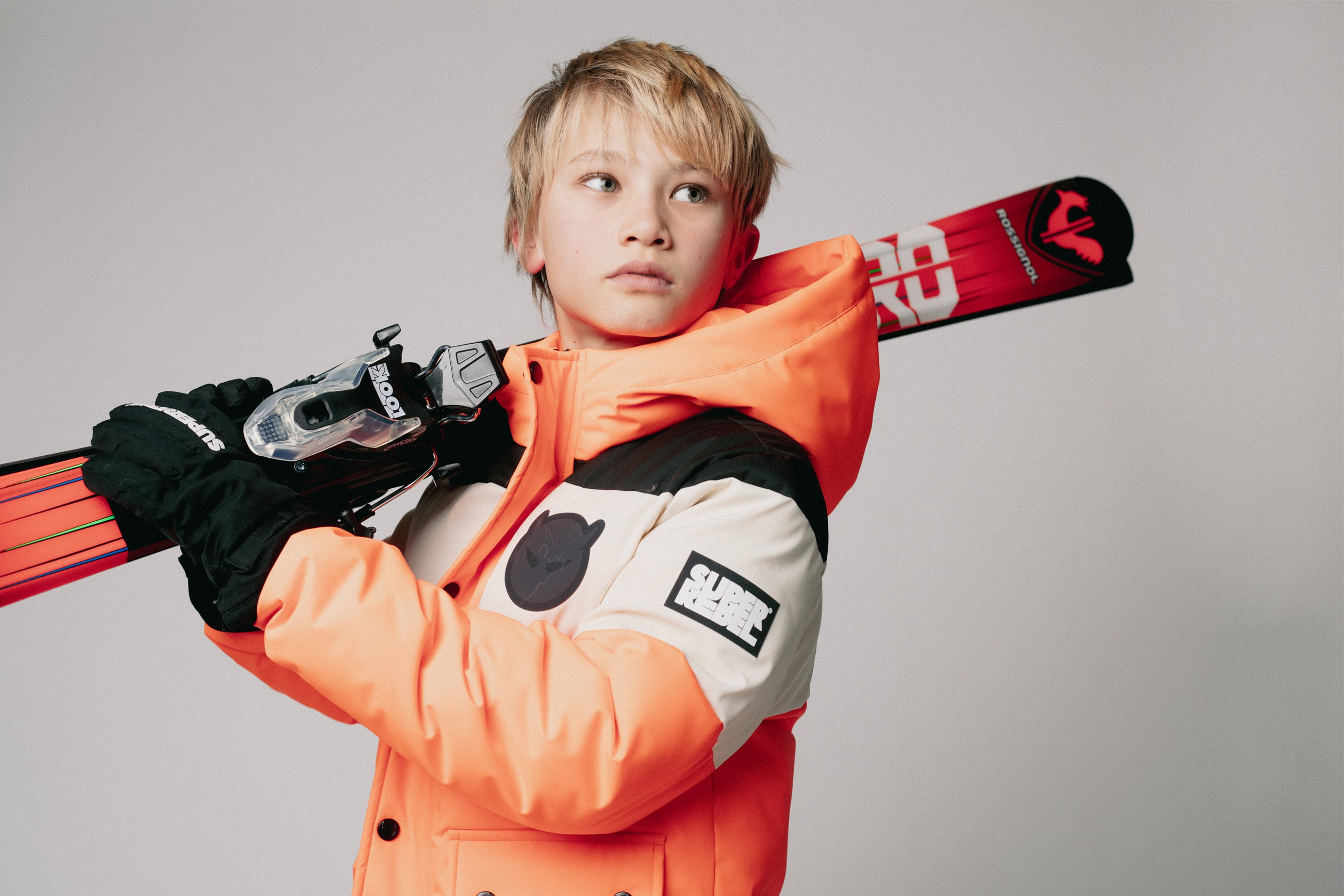 BOBB Boys Winter Jacket Colorblock Neon Orange