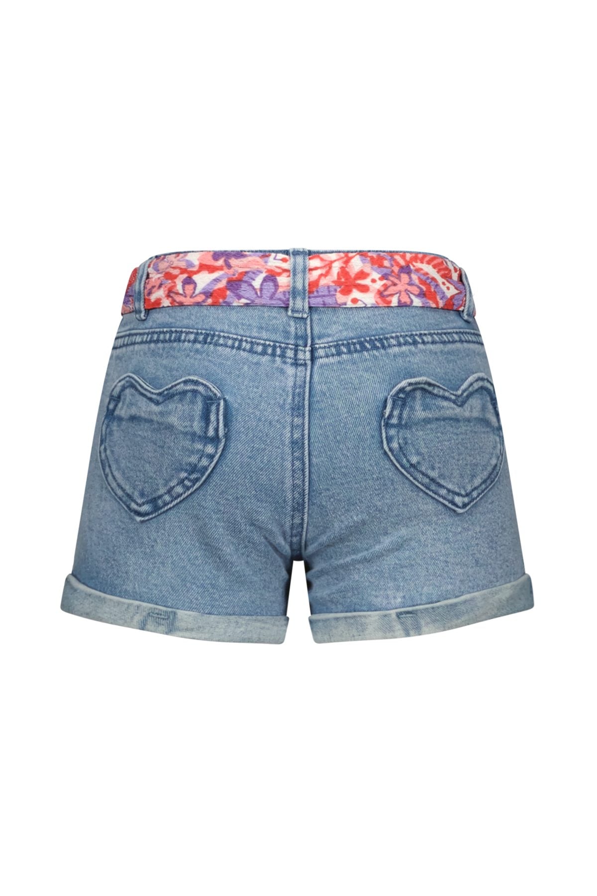 Patty denim shorts with printed belt