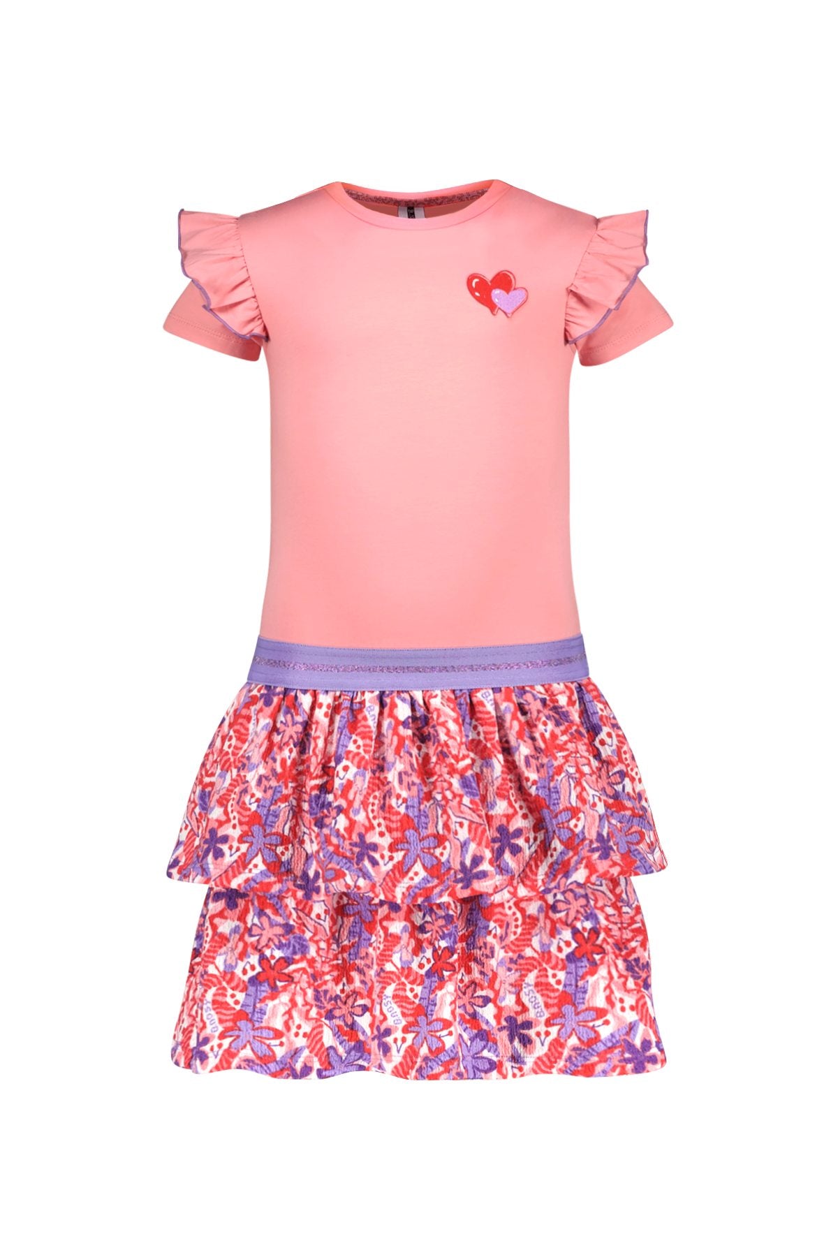 Dua dress with printed 2-layer skirt