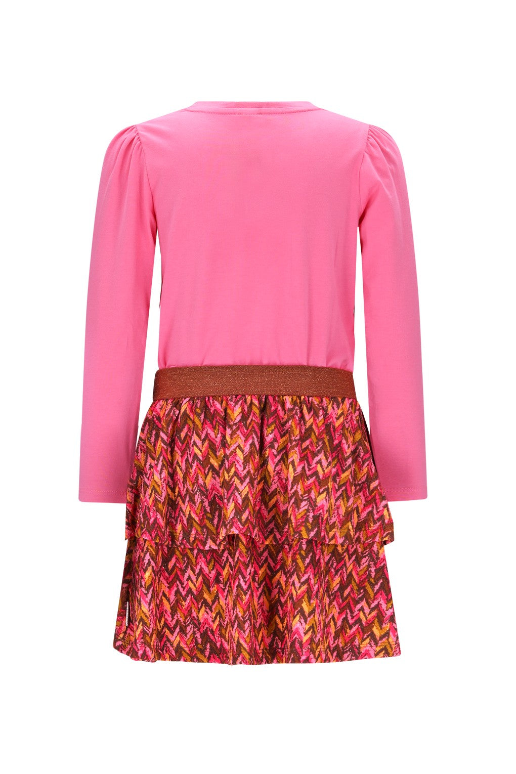 Daphne B.Nosy girls dress with 2-layer printed skirt