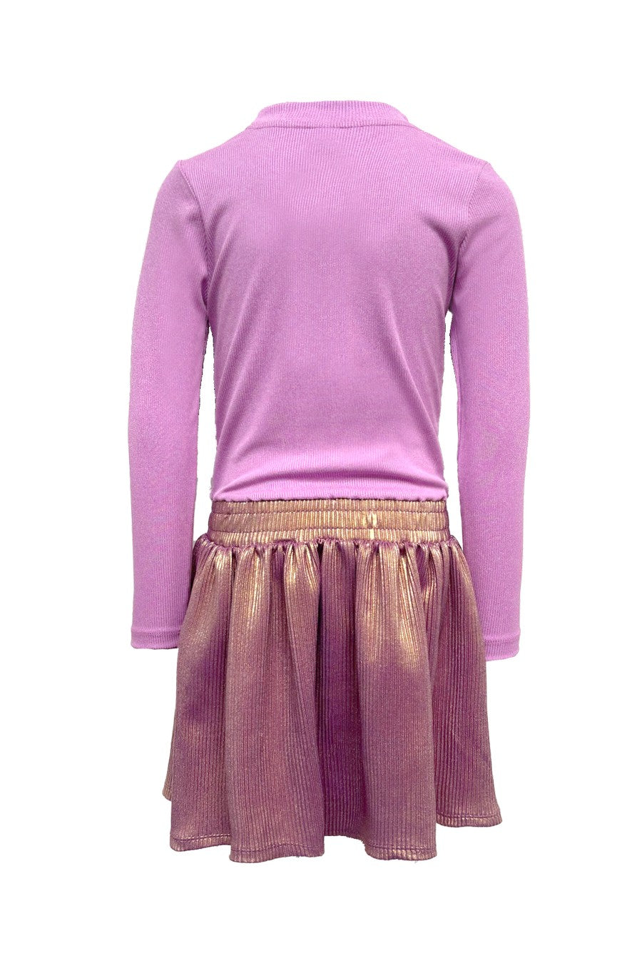 Donia B.Nosy girls dress with metallic skirt violet
