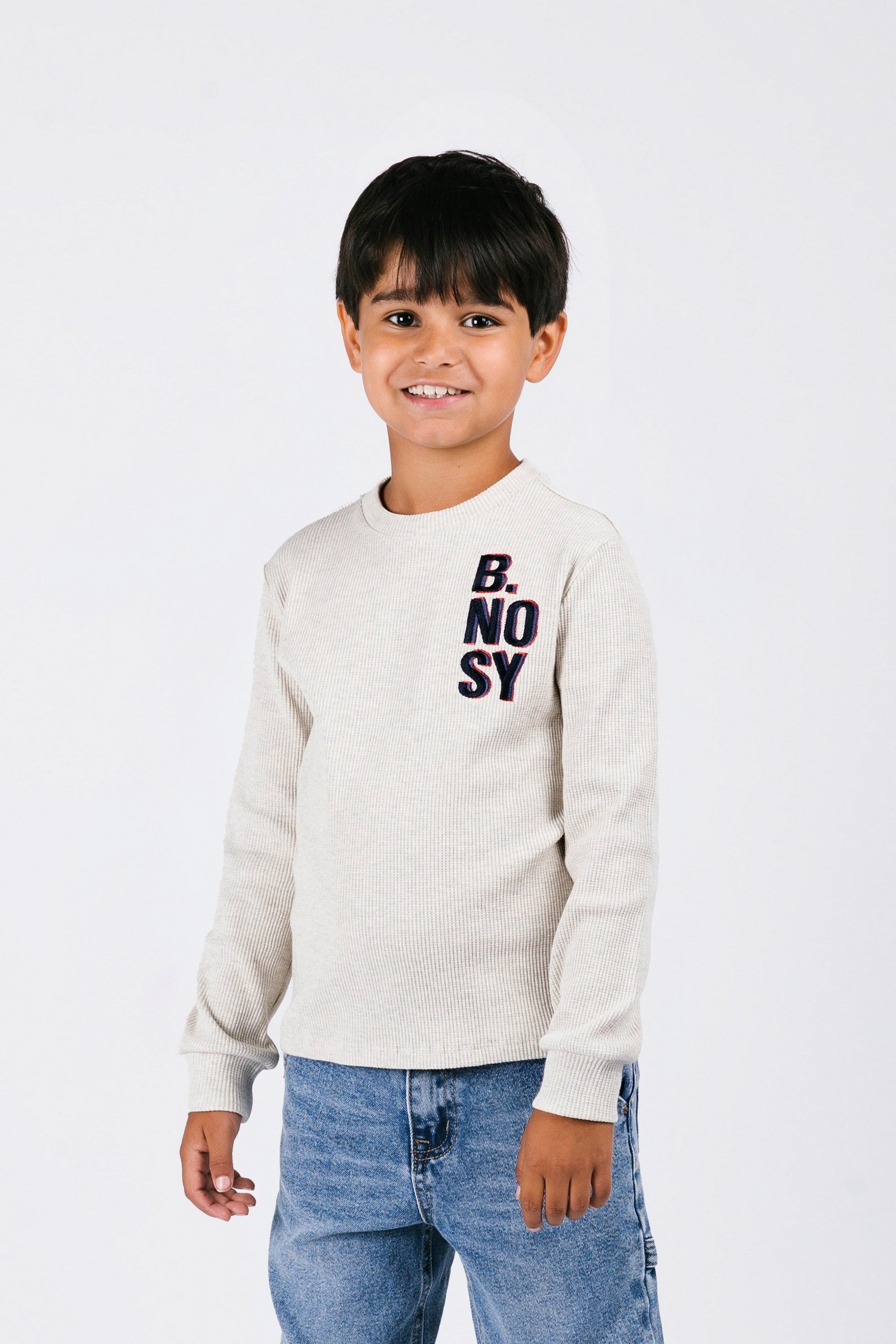 Thomas B.Nosy boys waffle structure long sleeve