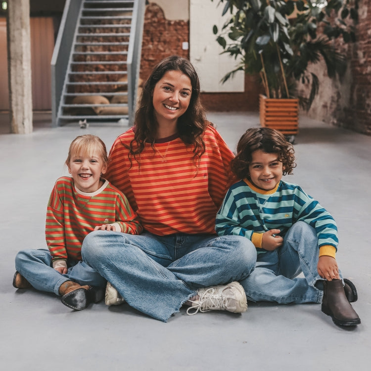 Stripe French Knit Sweater Mom