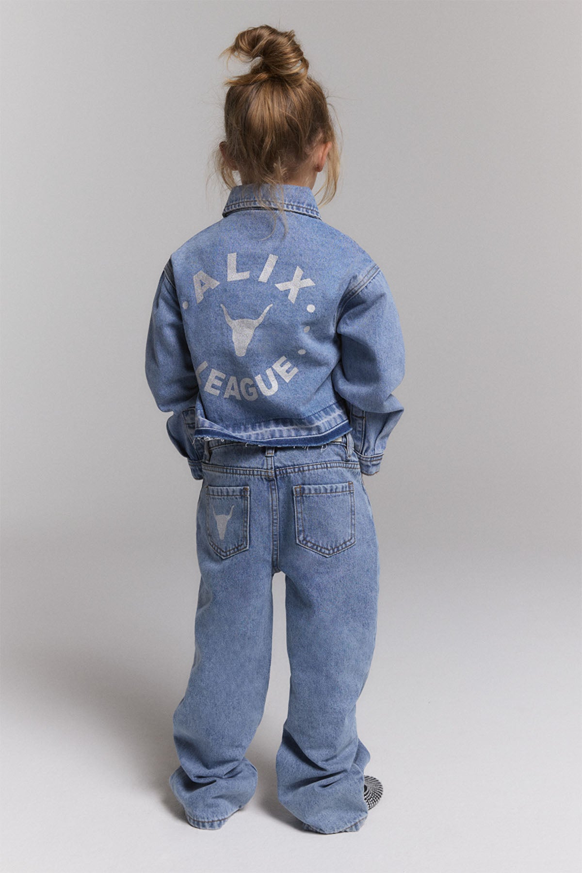 kids woven flowy denim jacket