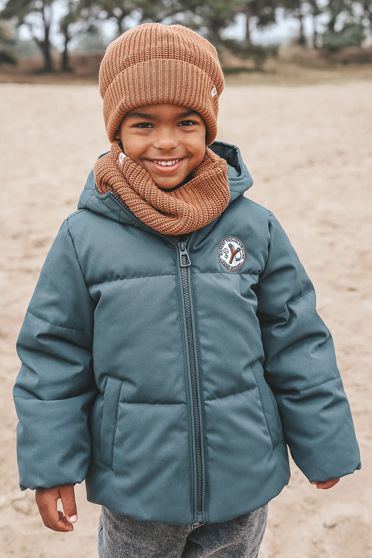 Solid Puffer Coat Boy