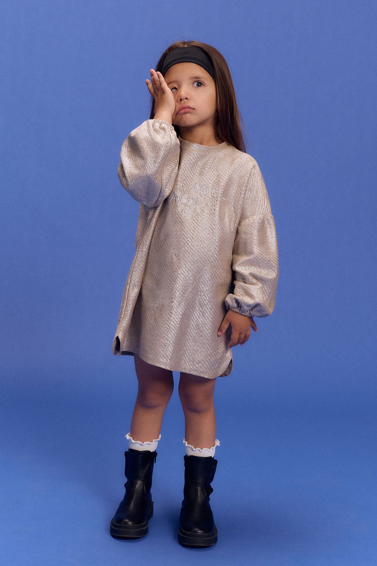 Silver knitted jurk