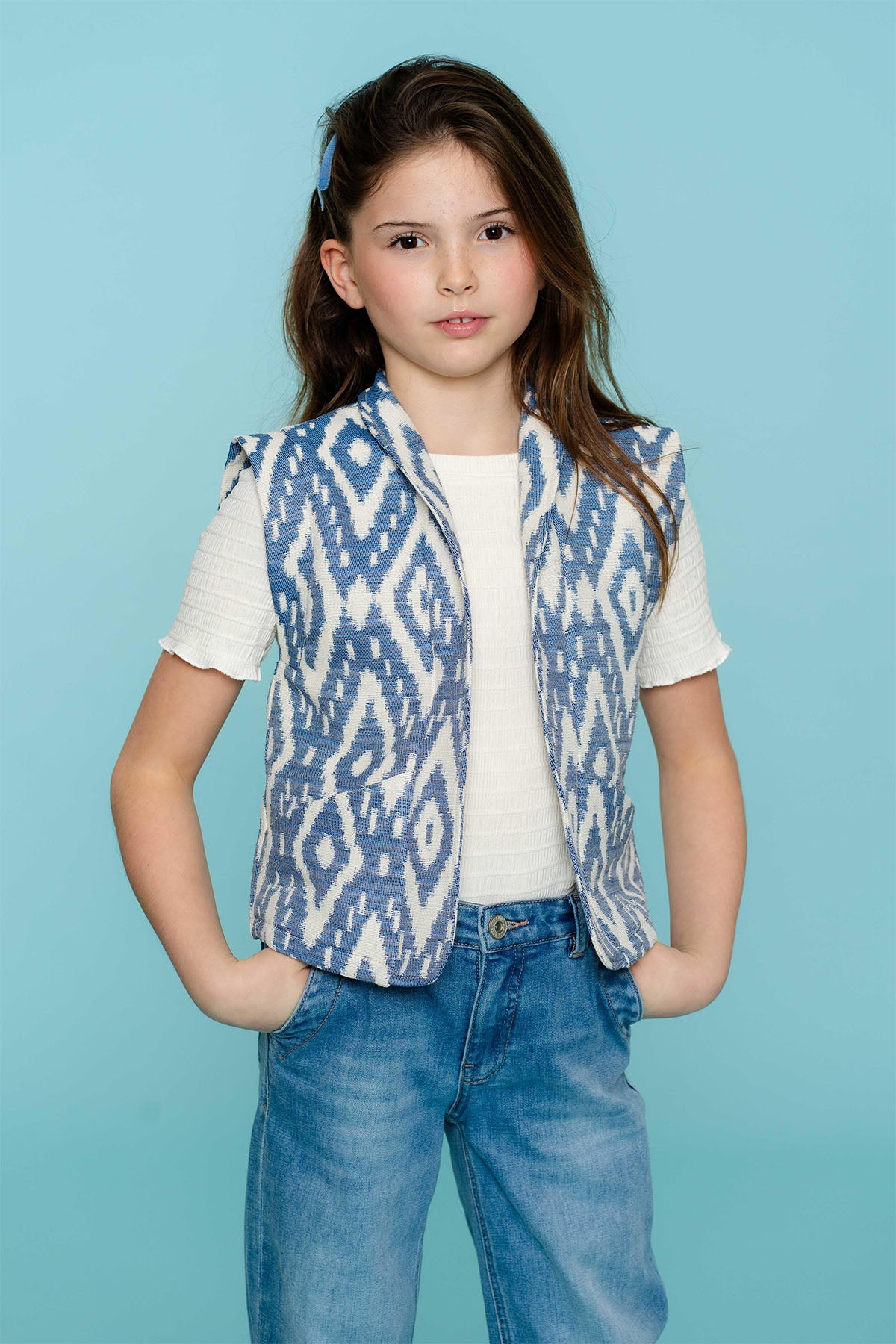 Gilet Blauw wit