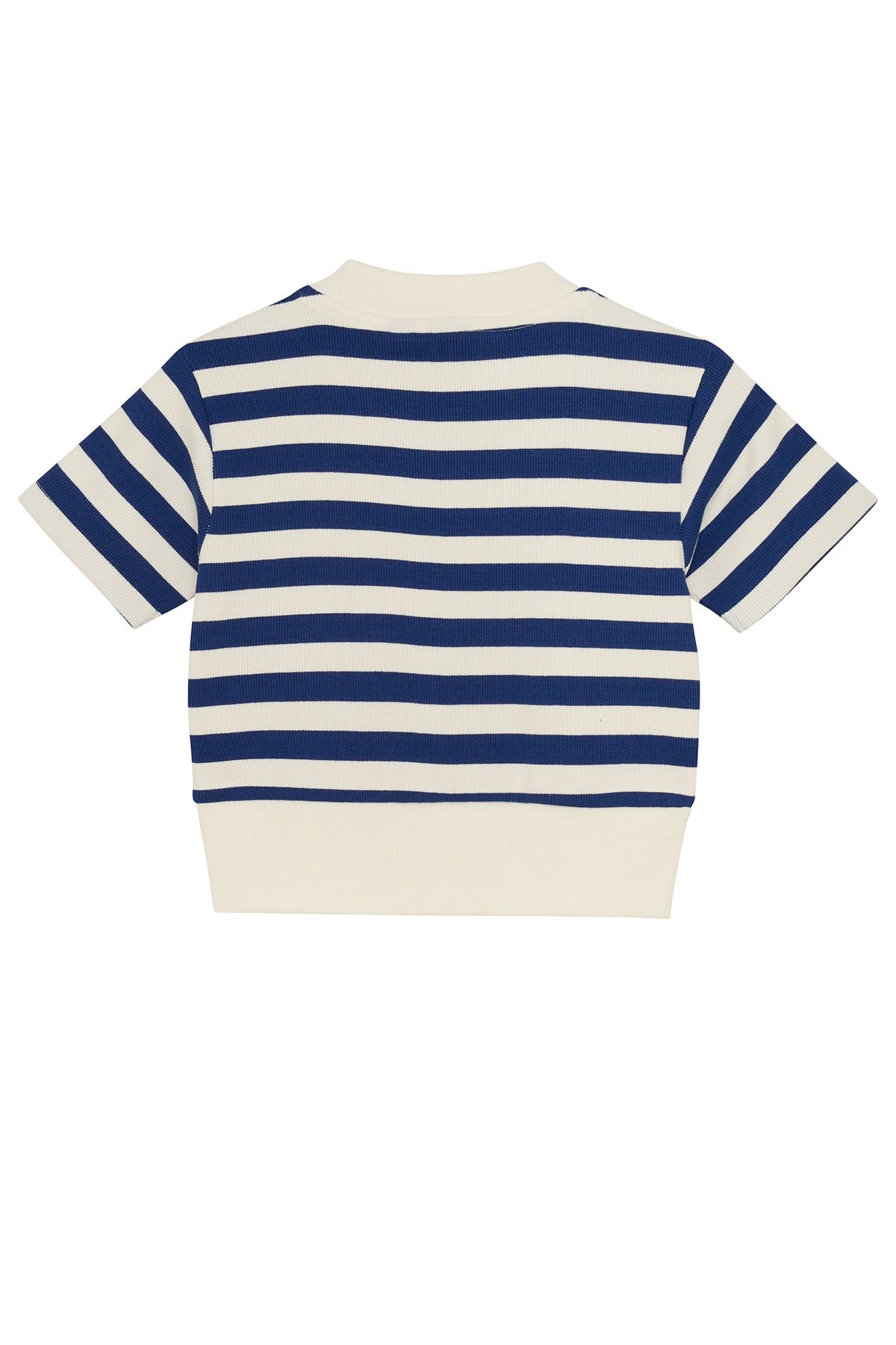 T-shirt Cropped Rib Striped