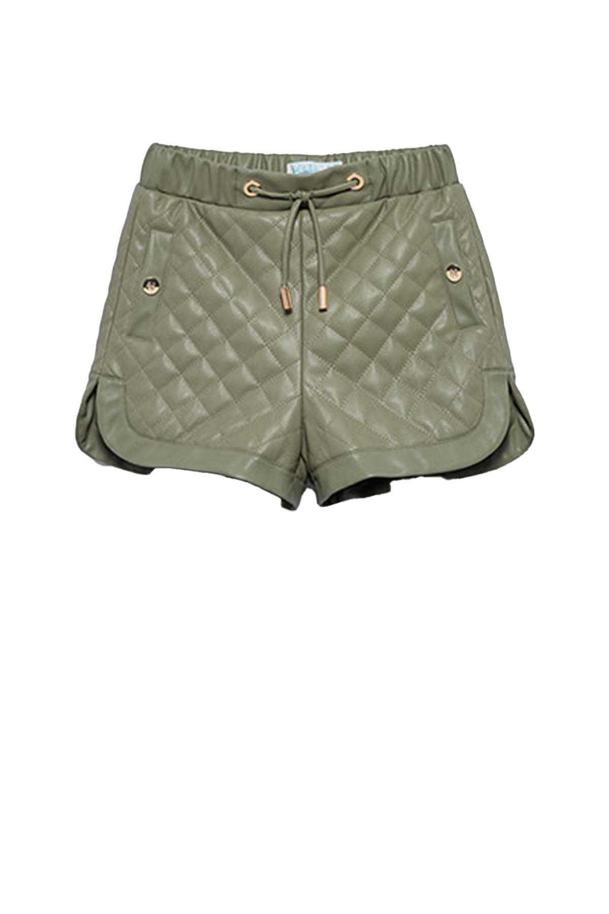 Cushioned faux leather bermud