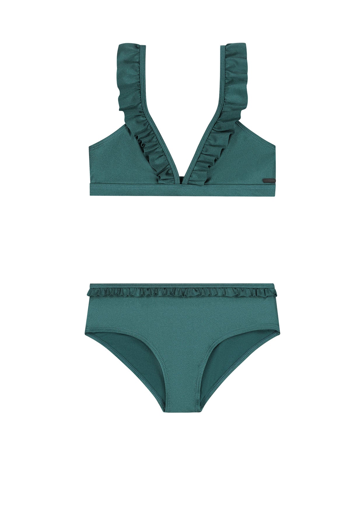 Girls BELLA bikini set shiny solid Green