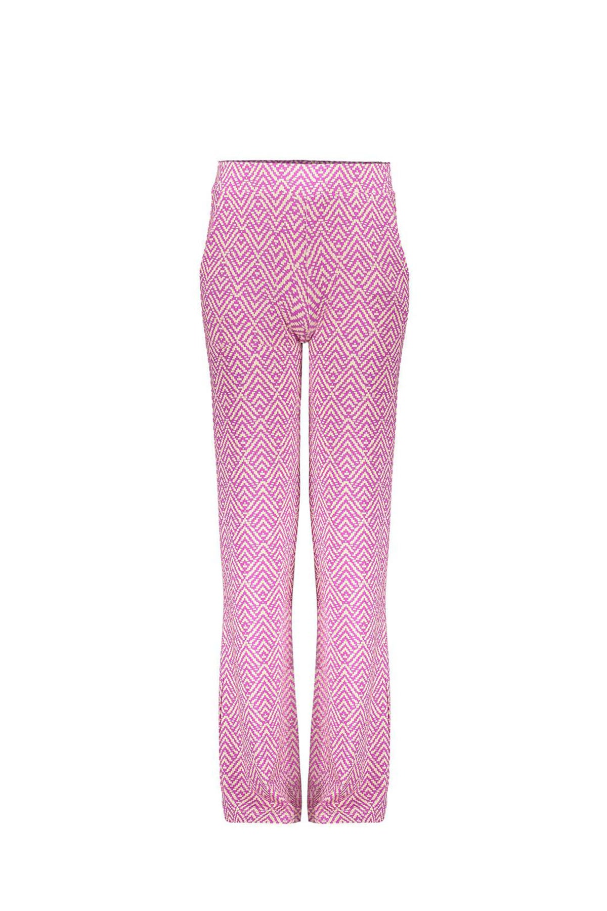 Blok print flared broek