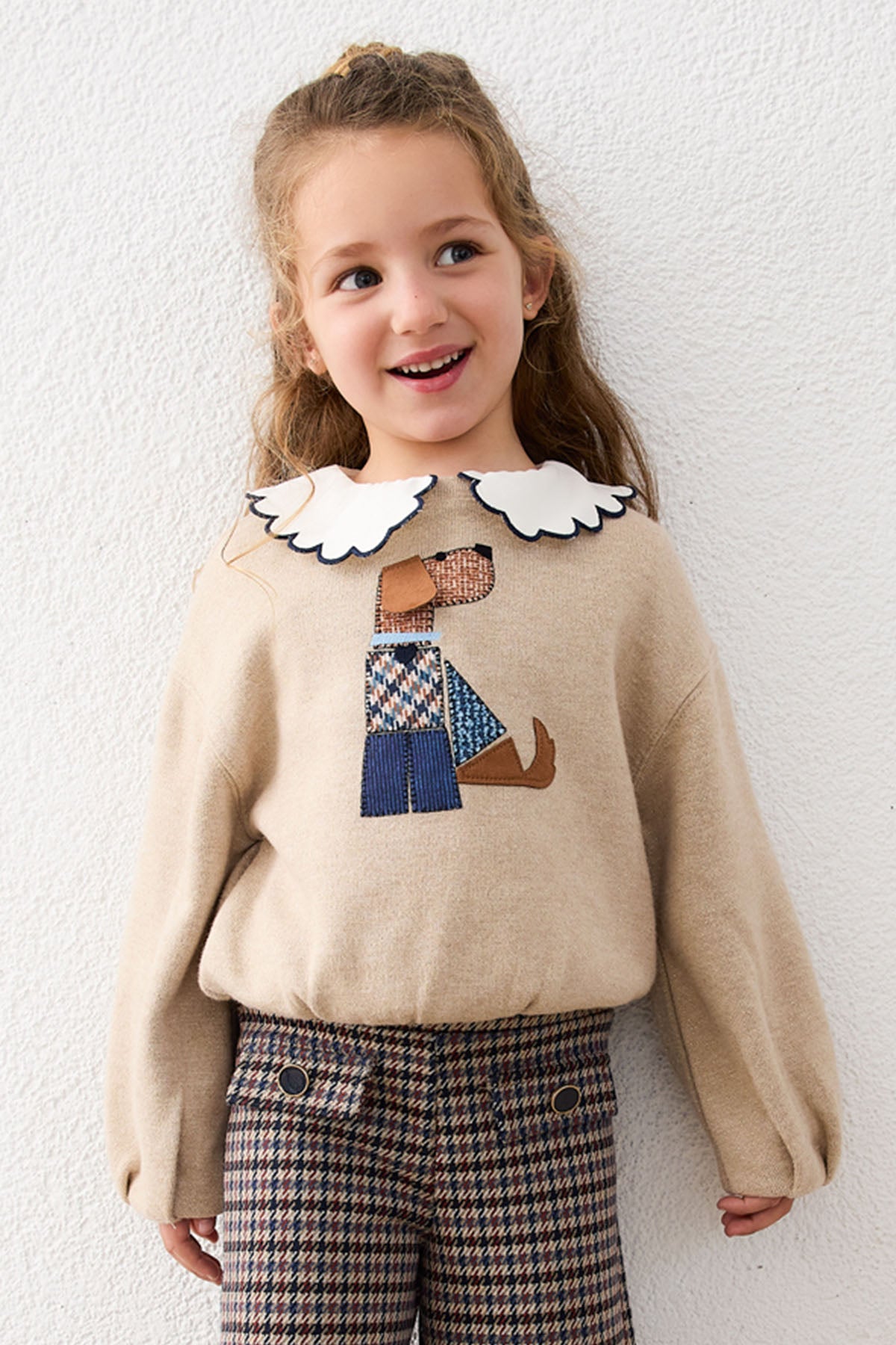 Metered knit pullover