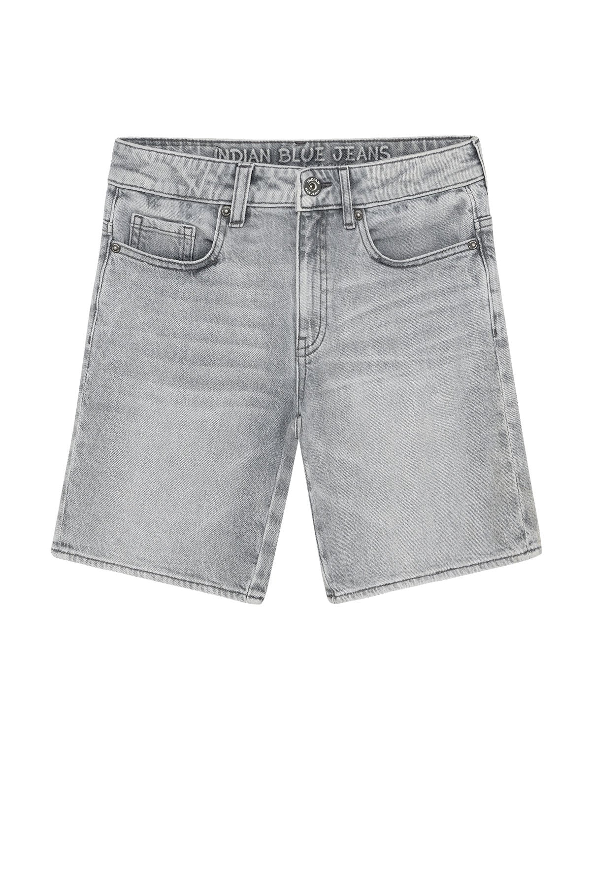 Wide Denim Short Grey Jeans