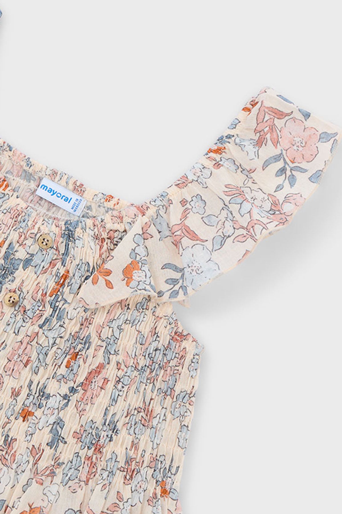 Printed bambula top Salmon
