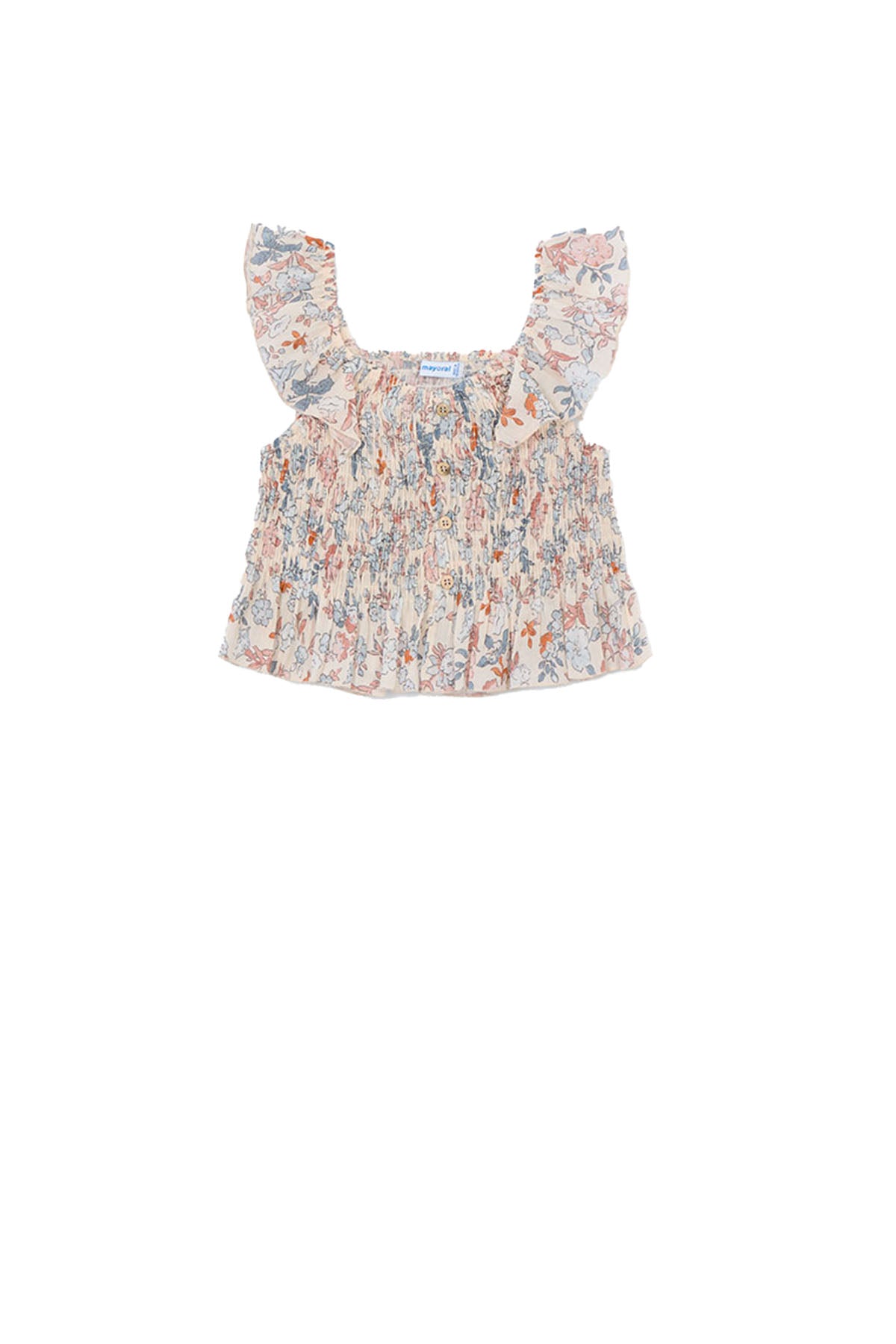 Printed bambula top Salmon