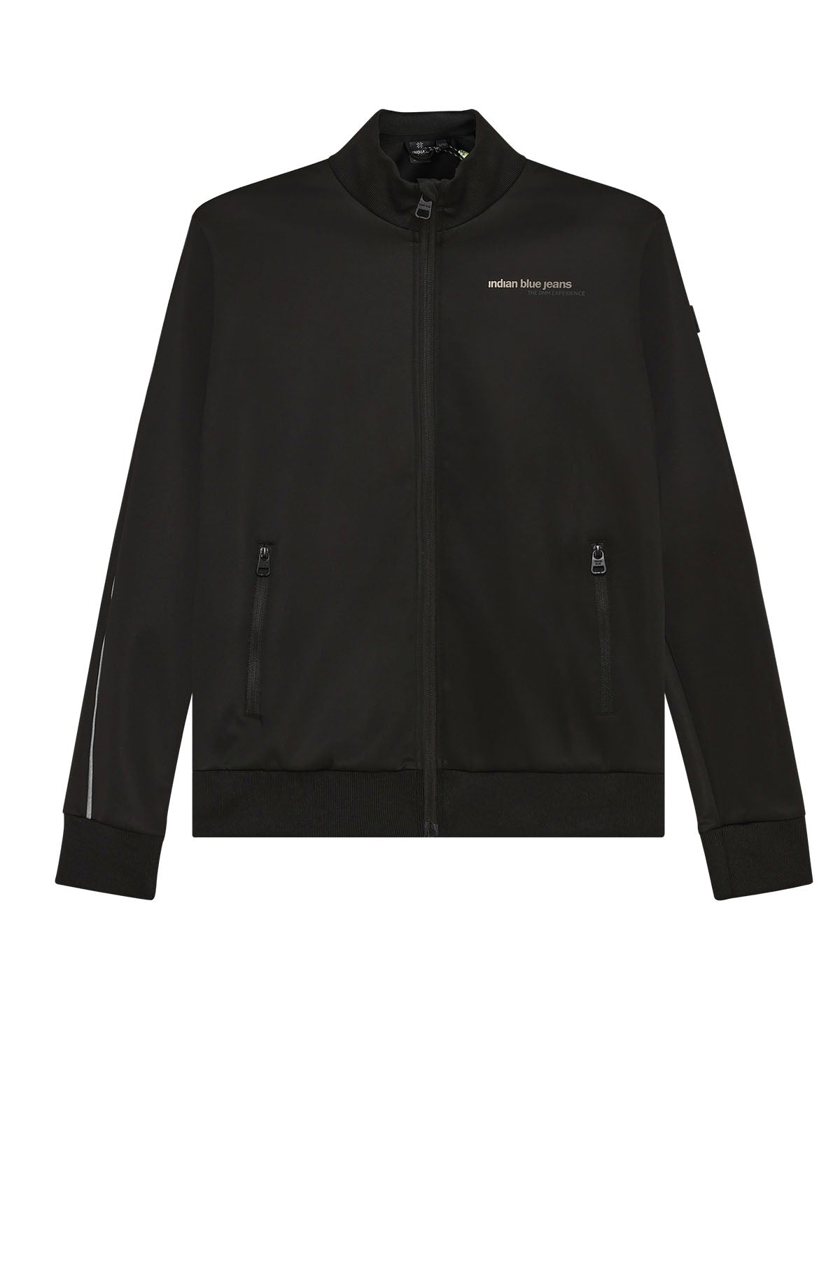 Zipper Jacket Contrast Sleeve