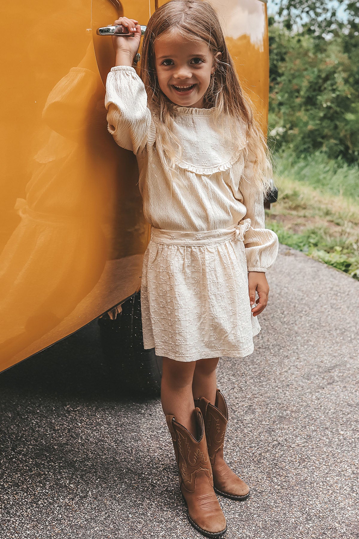 Embroidered Wrap Skort