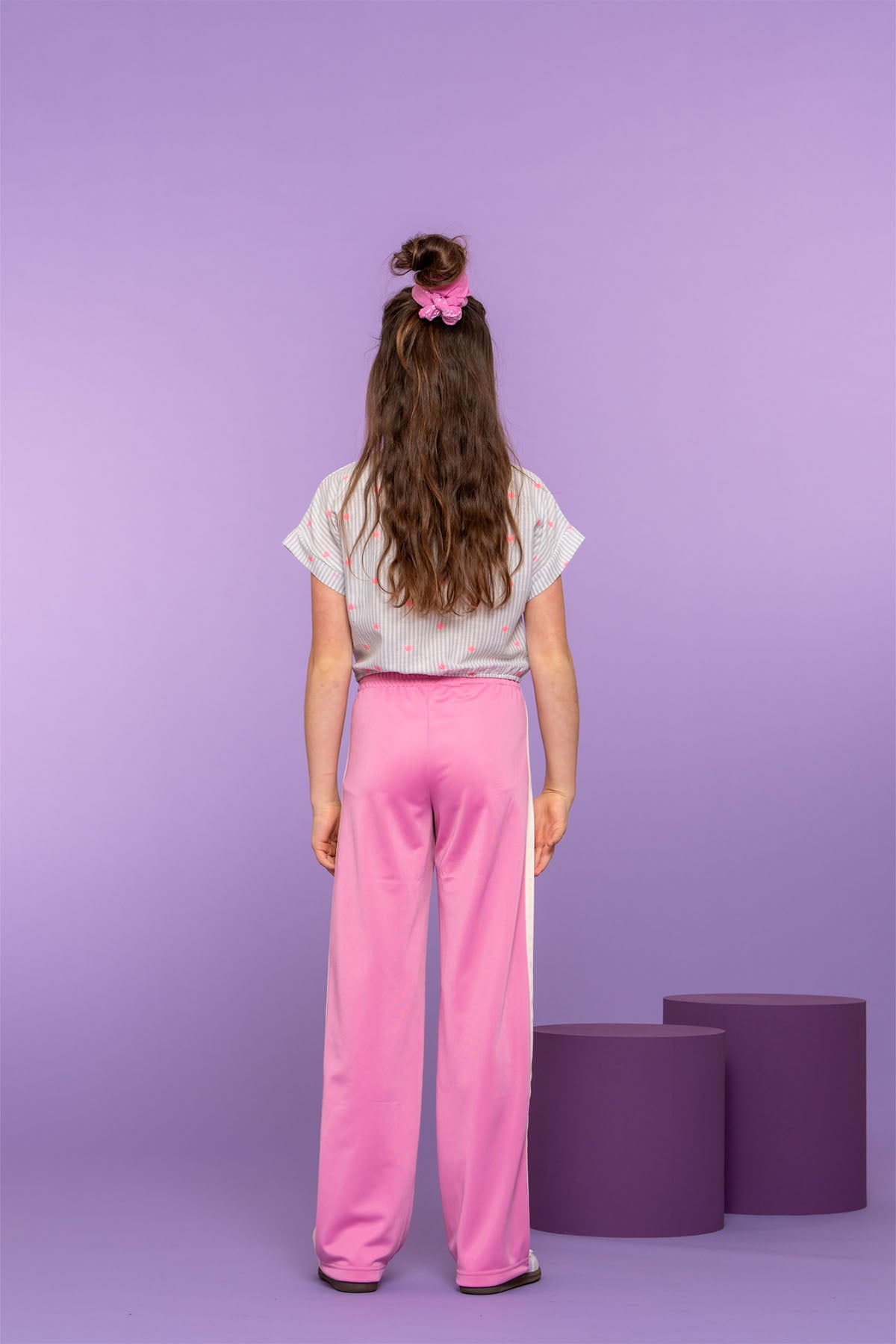 Track pants stripe roze