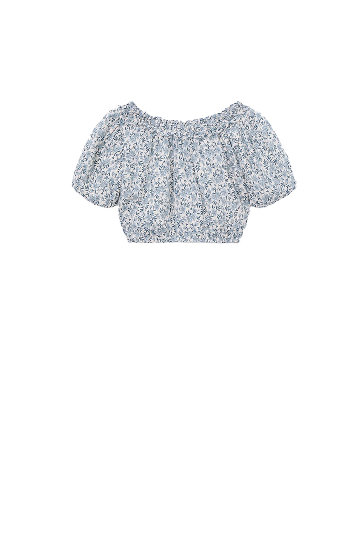 Printed dobby top Sky blue