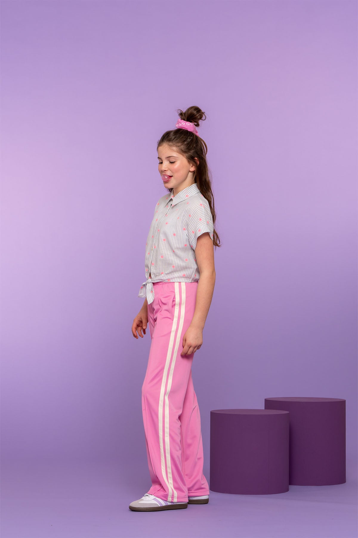 Track pants stripe roze
