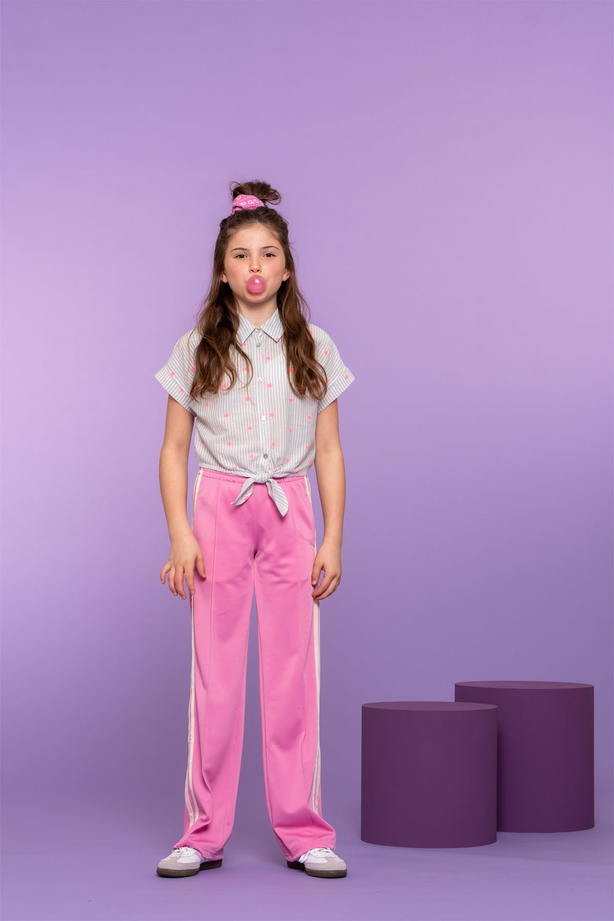 Track pants stripe roze