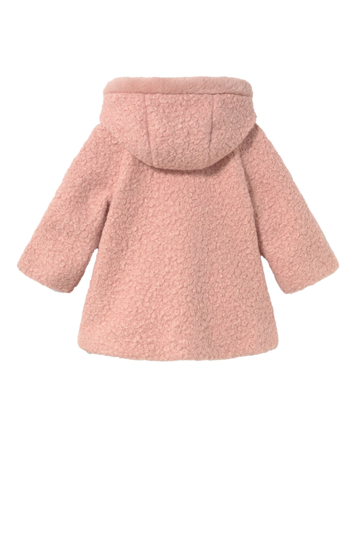 Hooded boucle coat