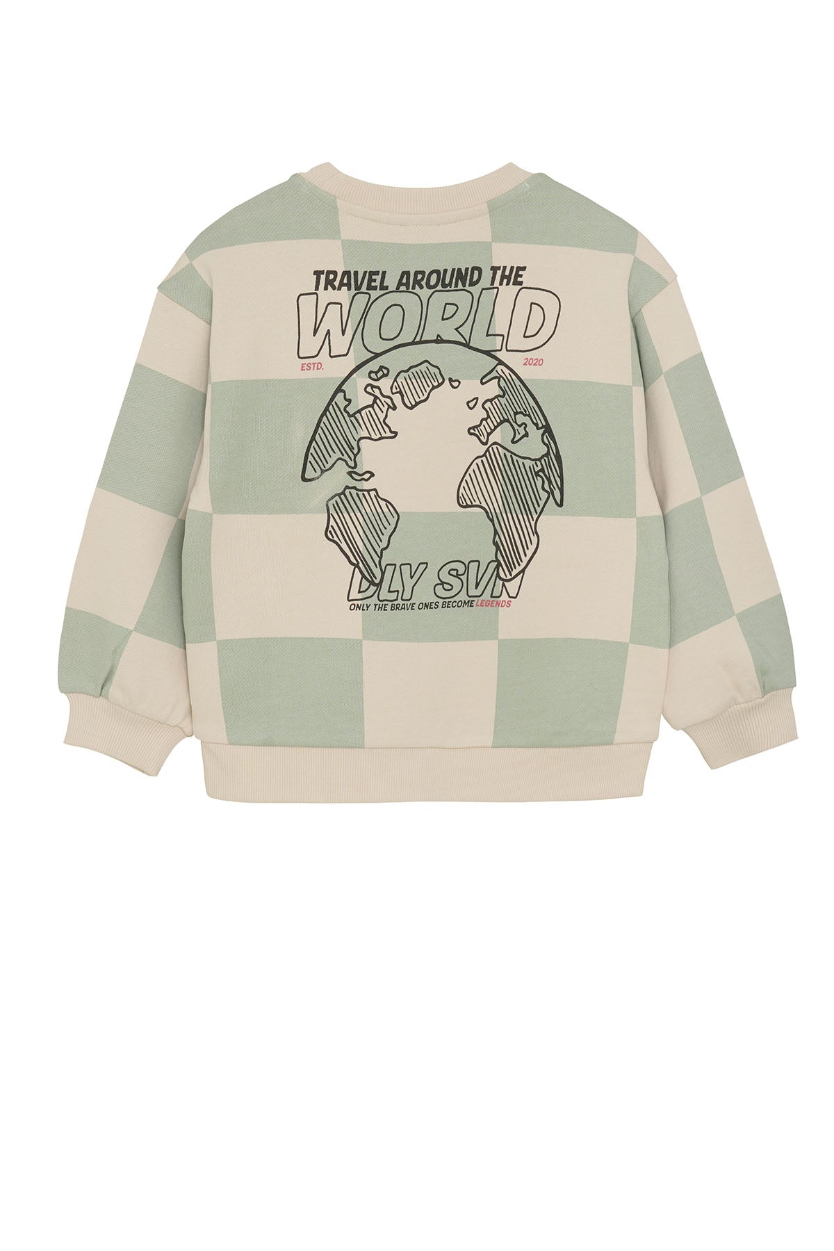 Oversized Sweater Check Print